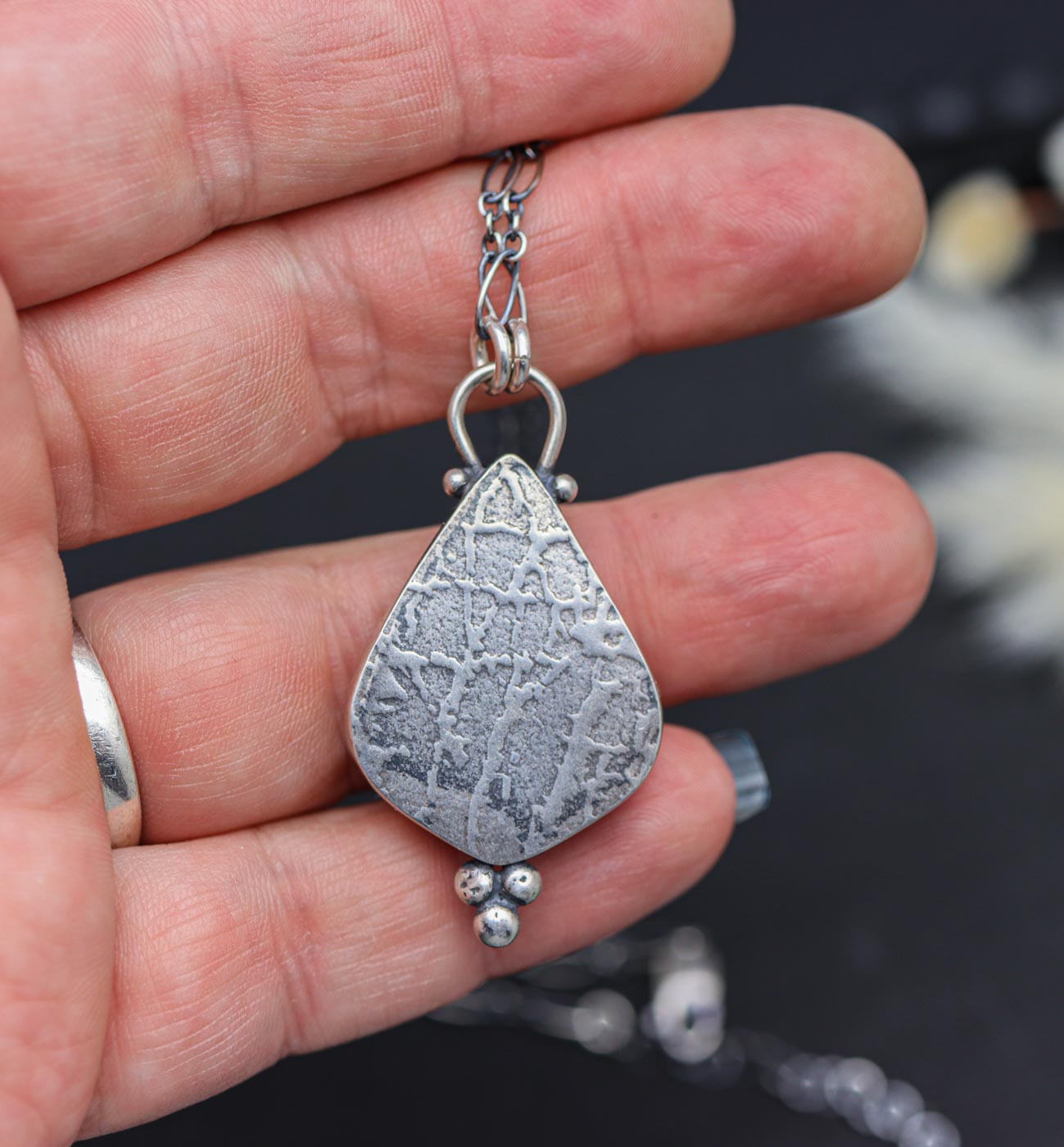 Disaster Peak Picture Jasper Pendant Sterling Silver Necklace