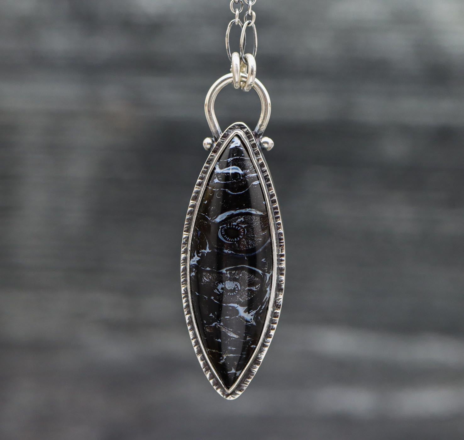 Fossilized Palm Wood Pendant in Sterling Silver