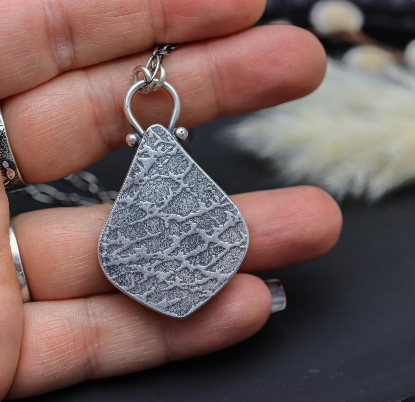 Polychrome Jasper Pendant Necklace in Sterling Silver