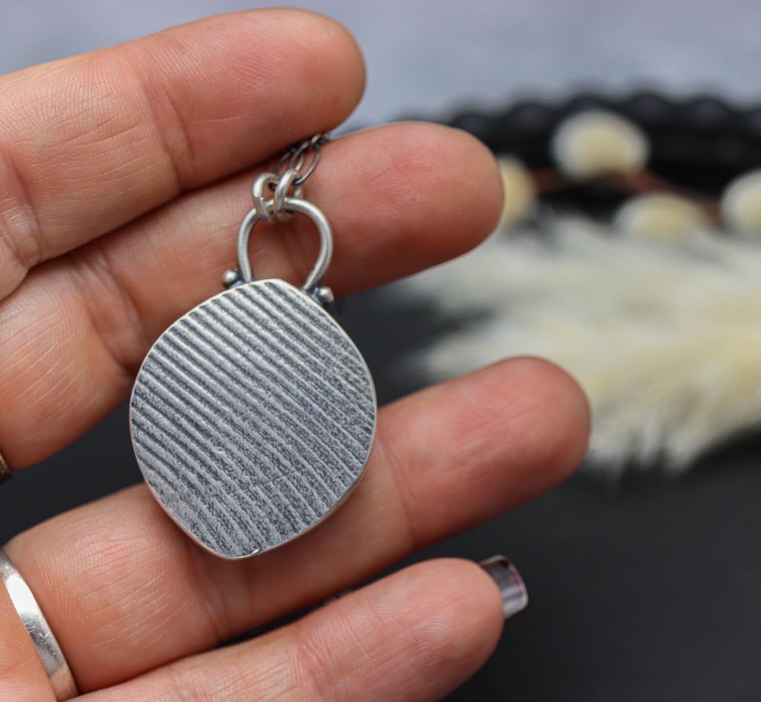 Polychrome Jasper Pendant Sterling Silver One Of a Kind Gemstone Necklace