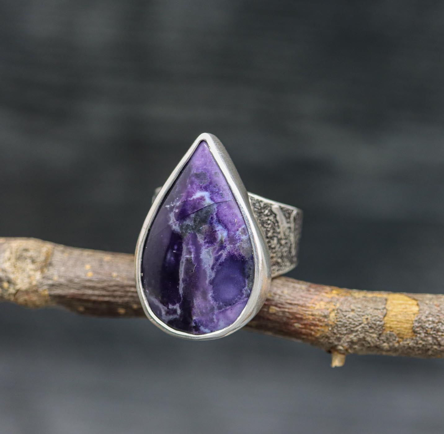 Tiffany Stone Sterling Silver Wide Band Ring