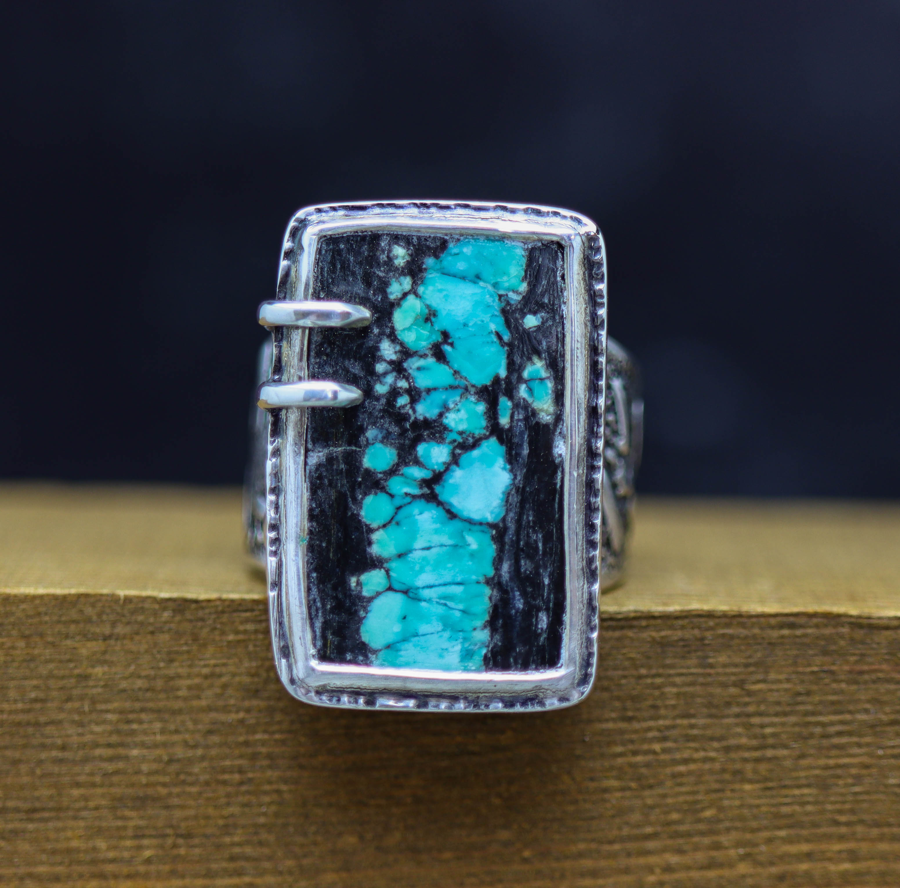 Turquoise Sterling Silver Wide Band Ring