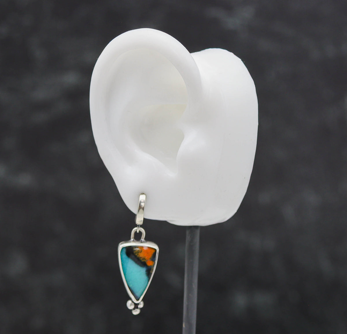 Chrysocolla with Cuprite and Tenorite Sterling Silver Earrings