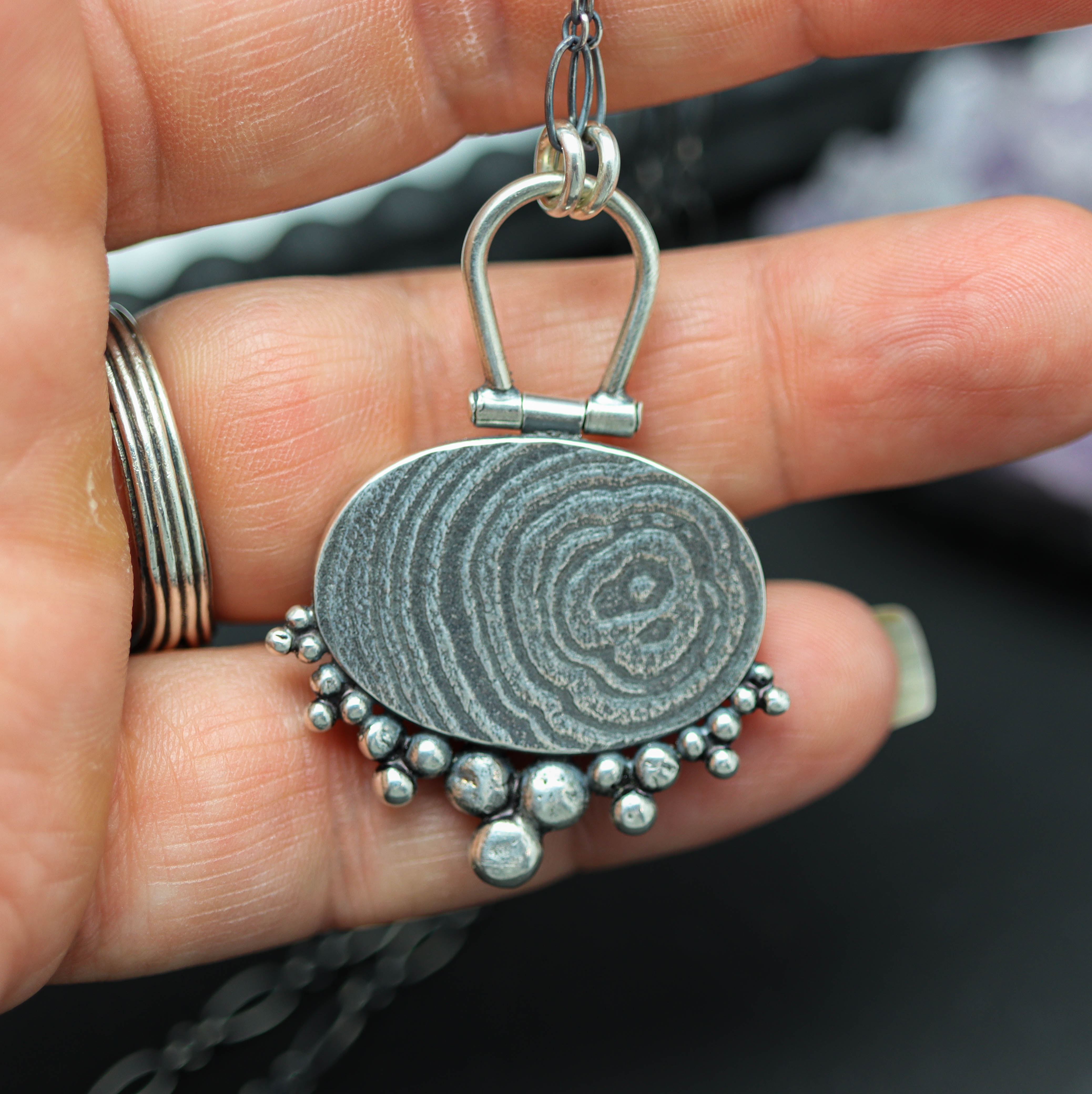 Agua Nueva Agate Pendant Sterling Silver Gemstone Necklace