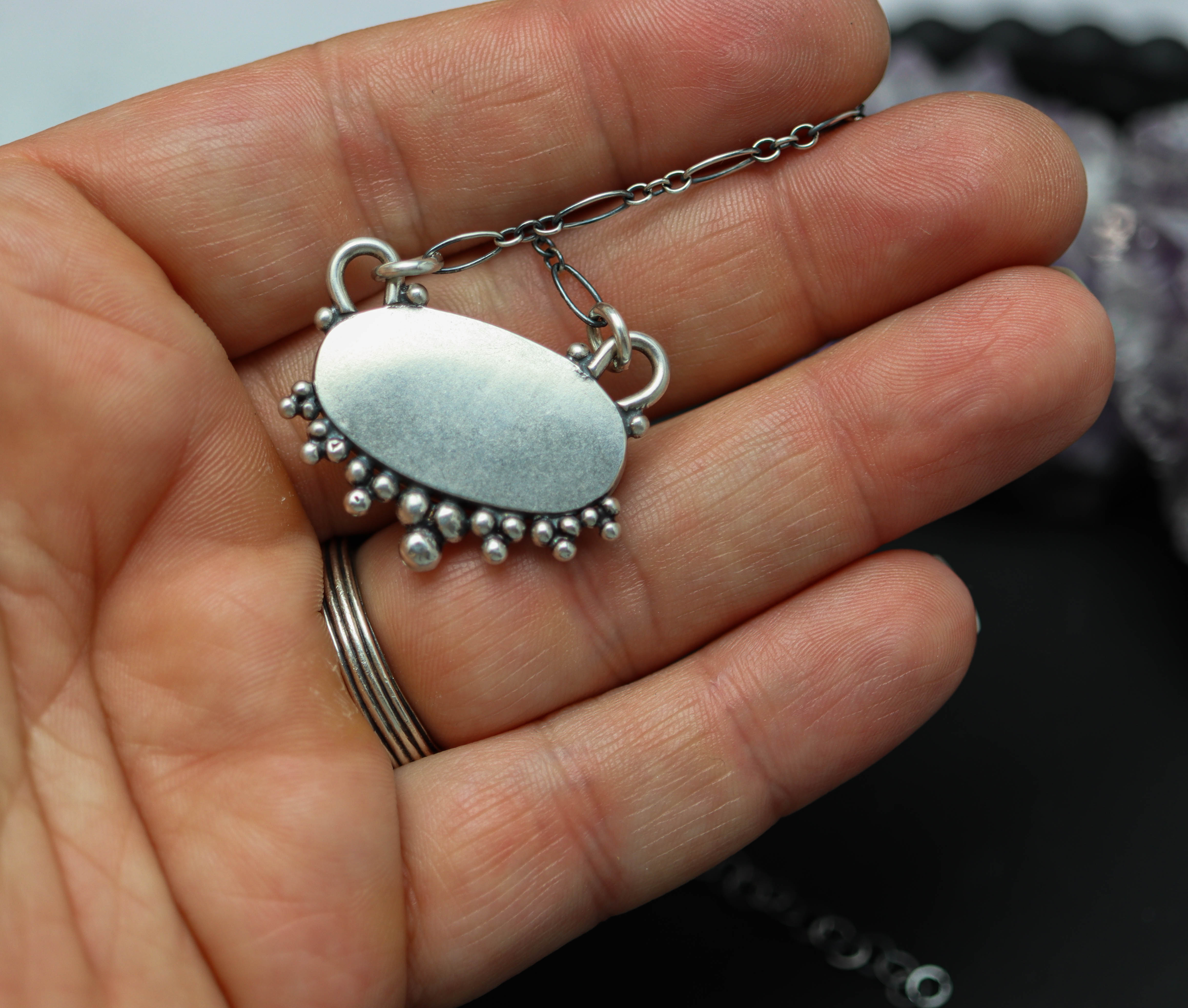 Super Seven or Melody Stone Pendant Necklace in Sterling Silver