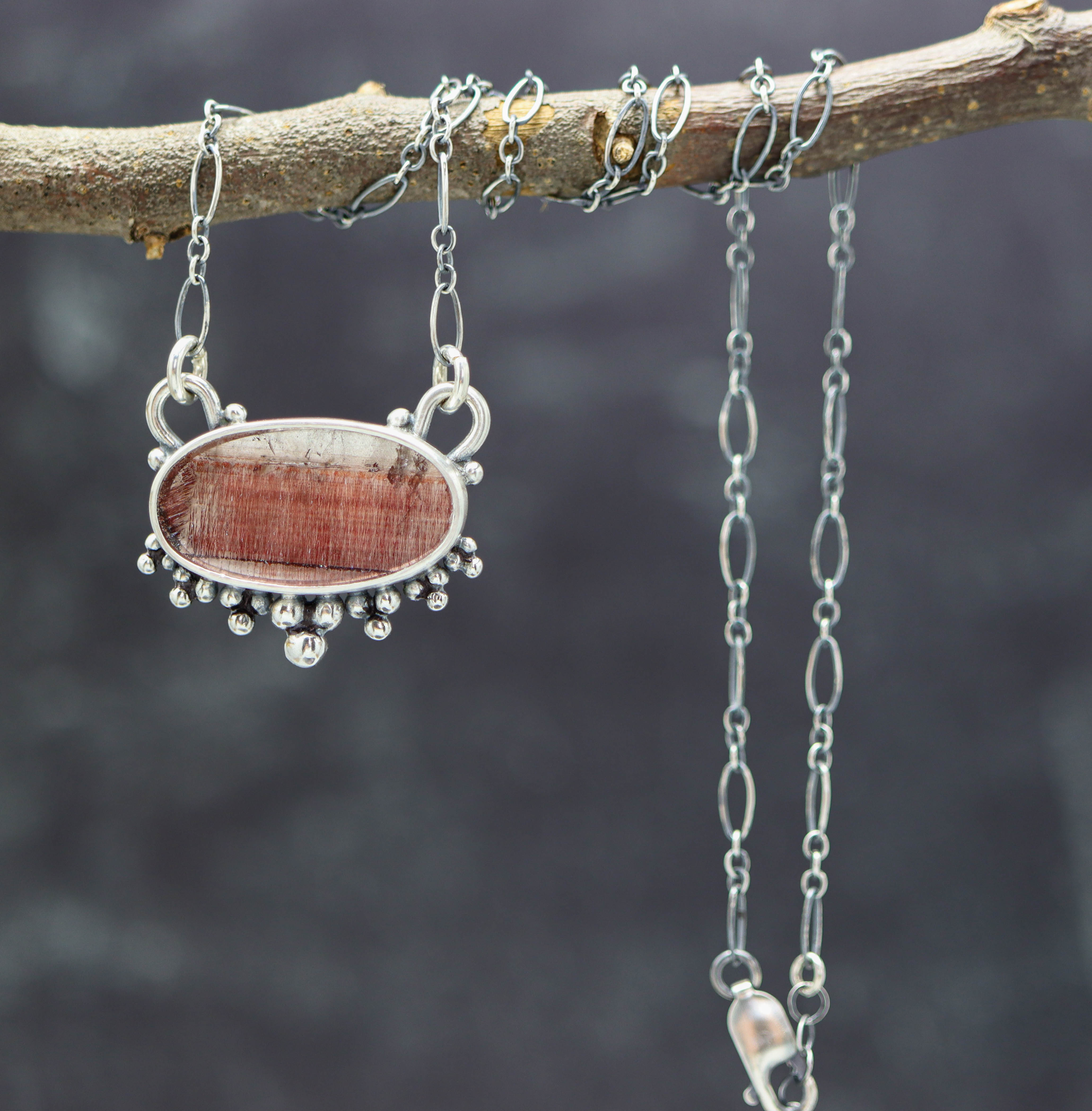 Super Seven or Melody Stone Pendant Necklace in Sterling Silver