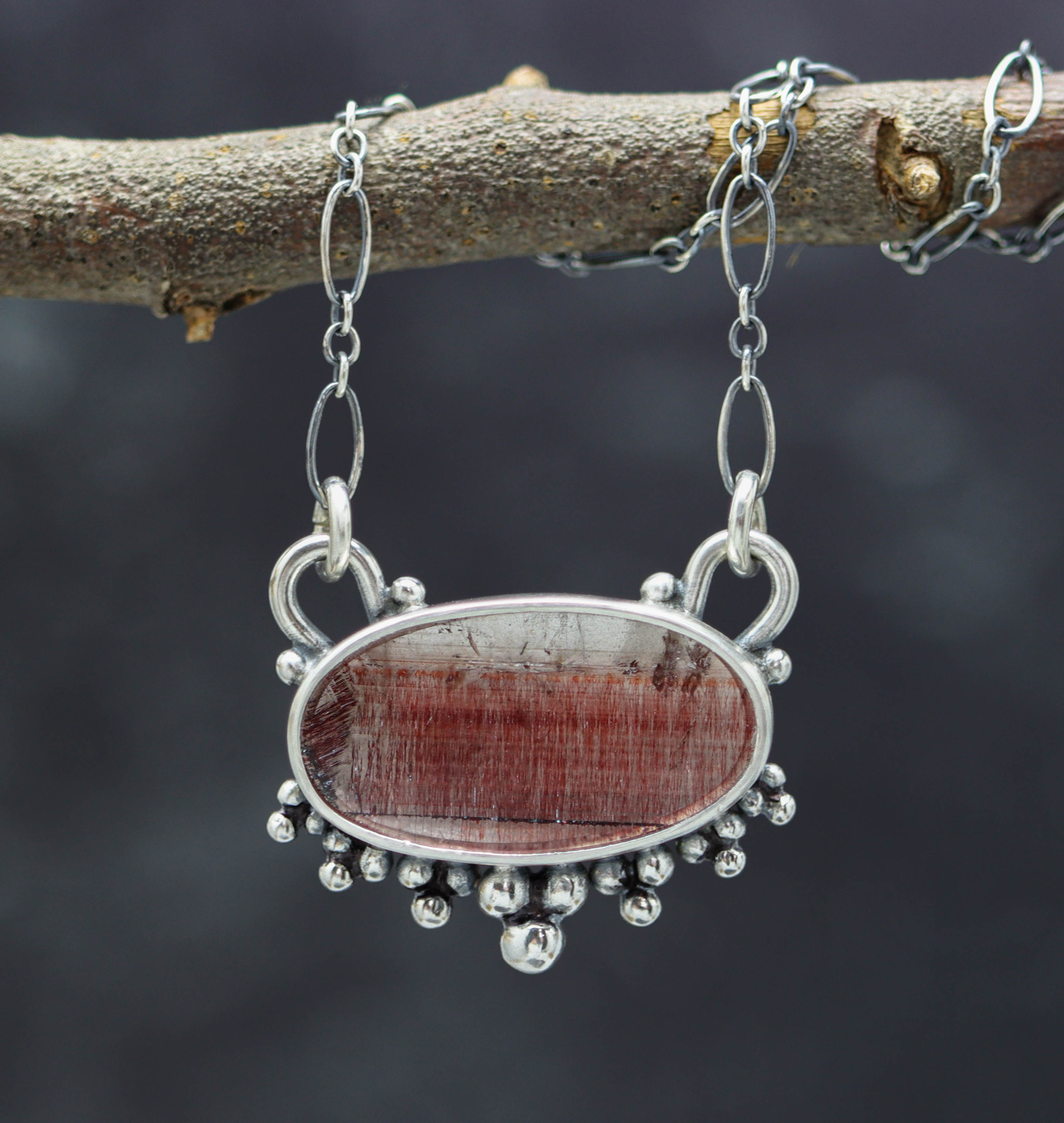 Super Seven or Melody Stone Pendant Necklace in Sterling Silver