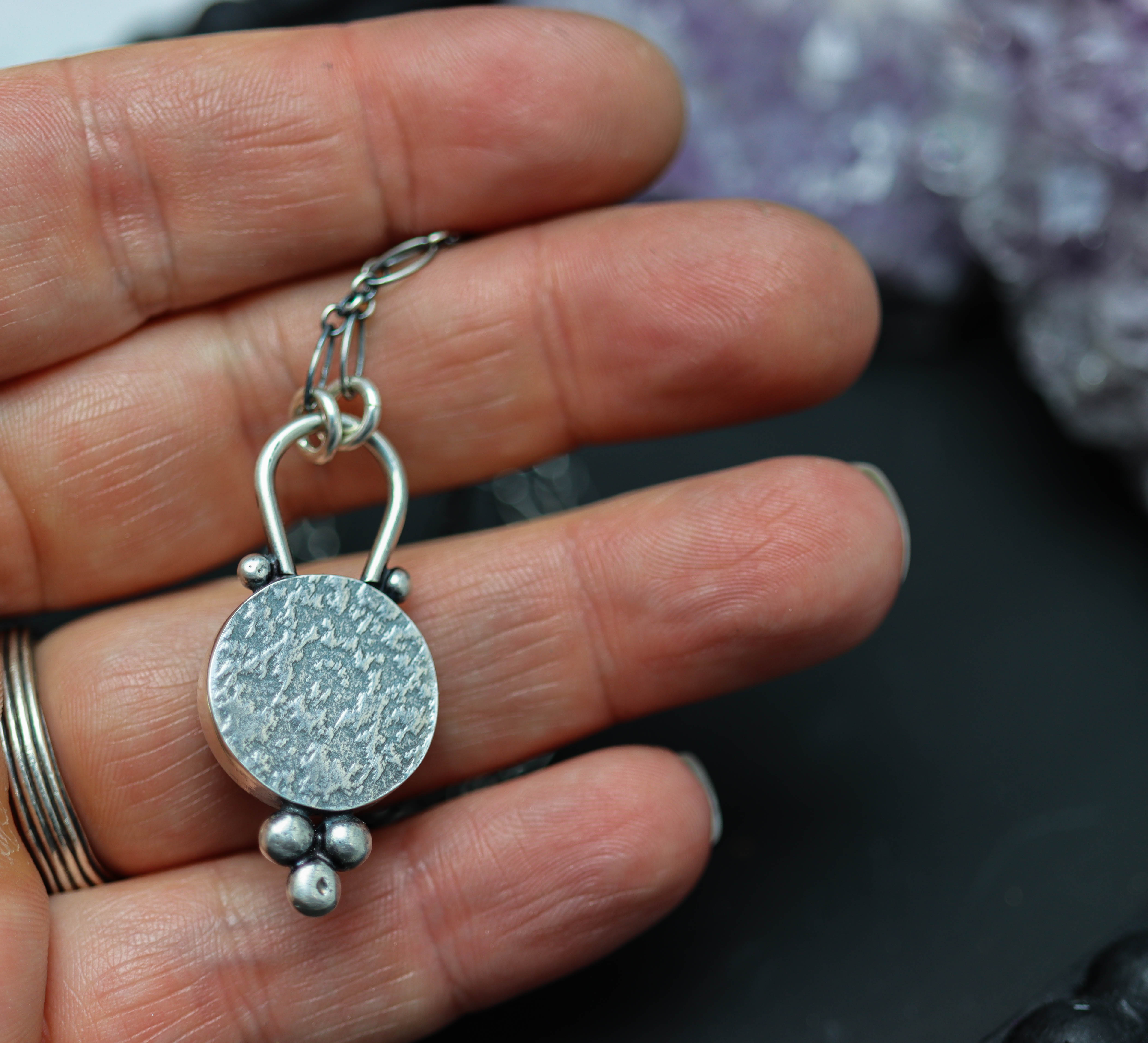 Green Serpentine Pendant Sterling Silver One Of a Kind Gemstone Necklace