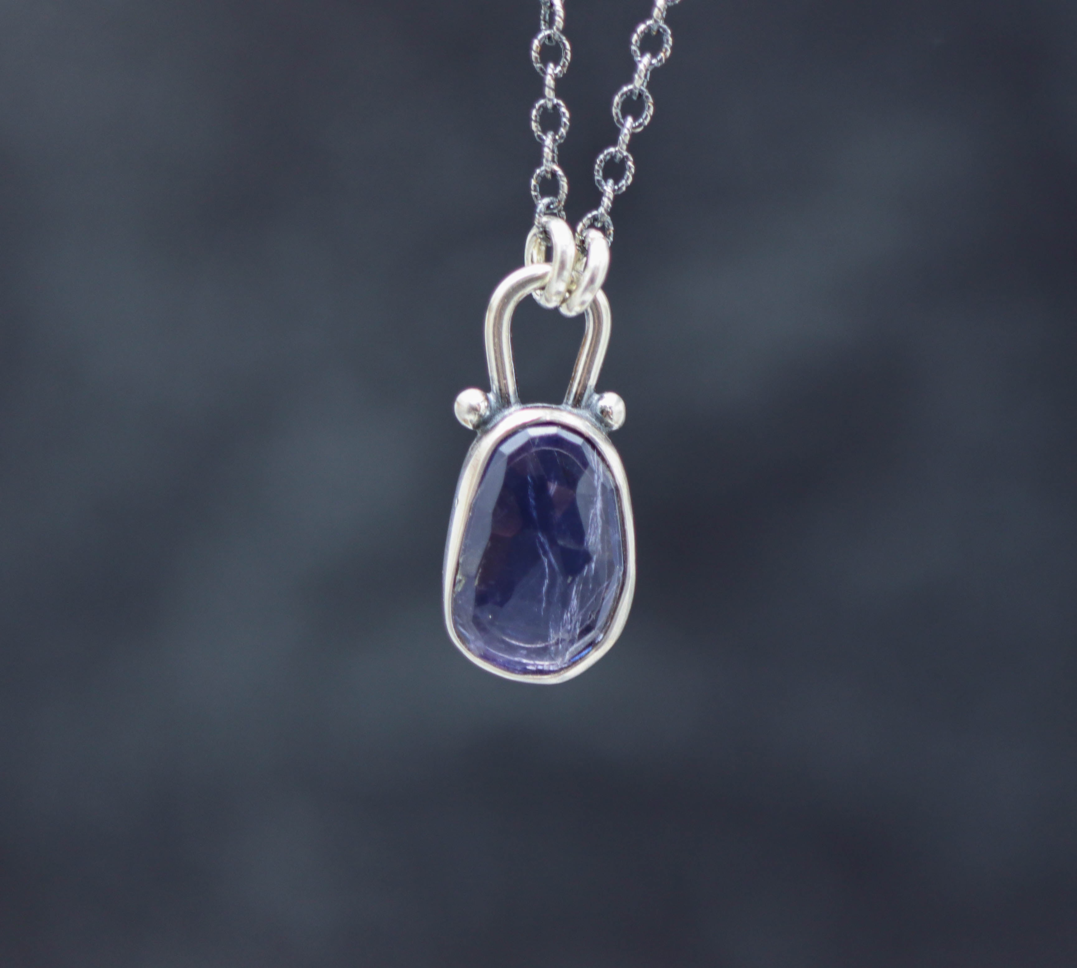 Iolite Pendant Necklace Sterling Silver