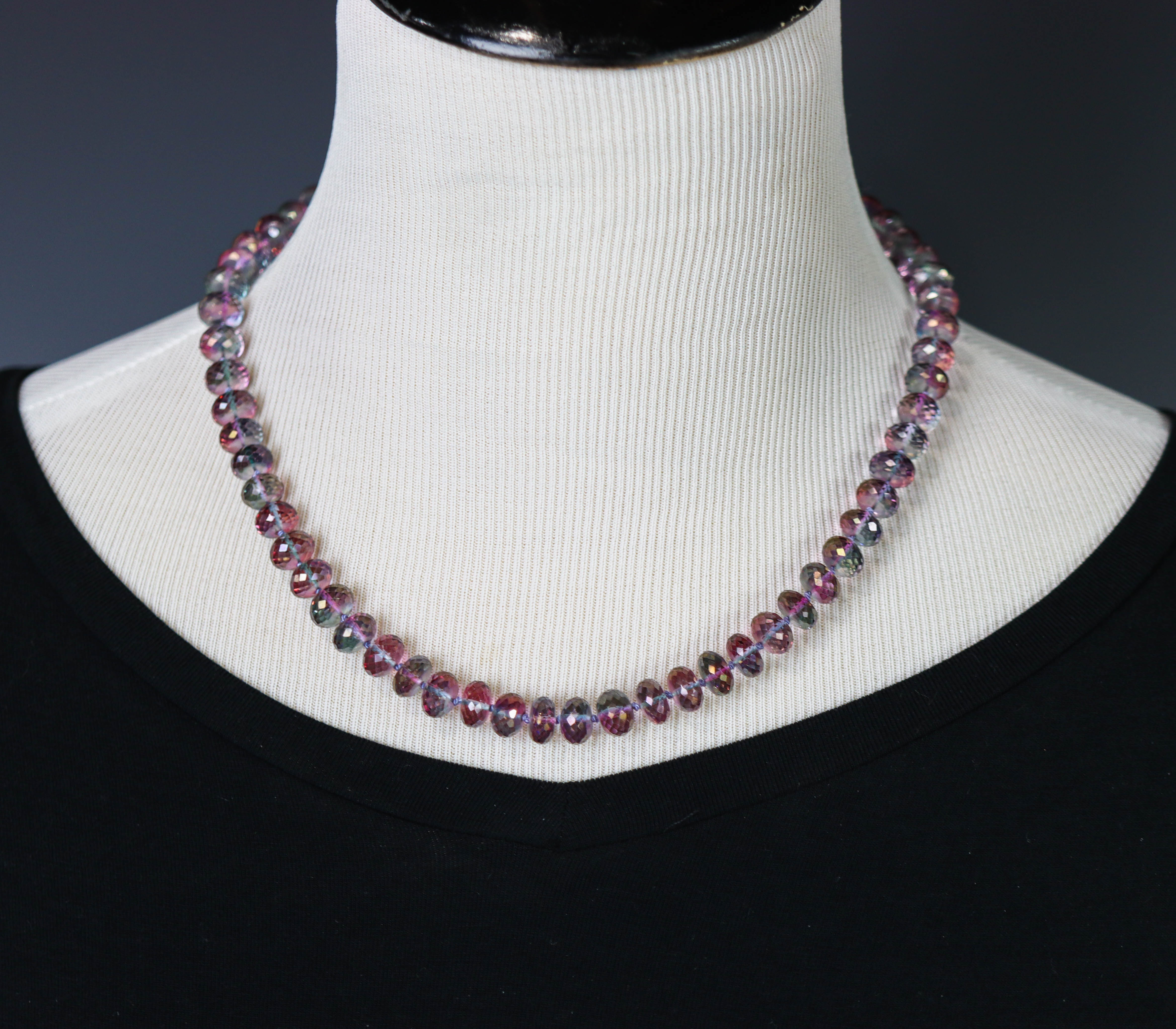 Color-Play Quartz Hand-Knotted Strand Necklace in Sterling Silver