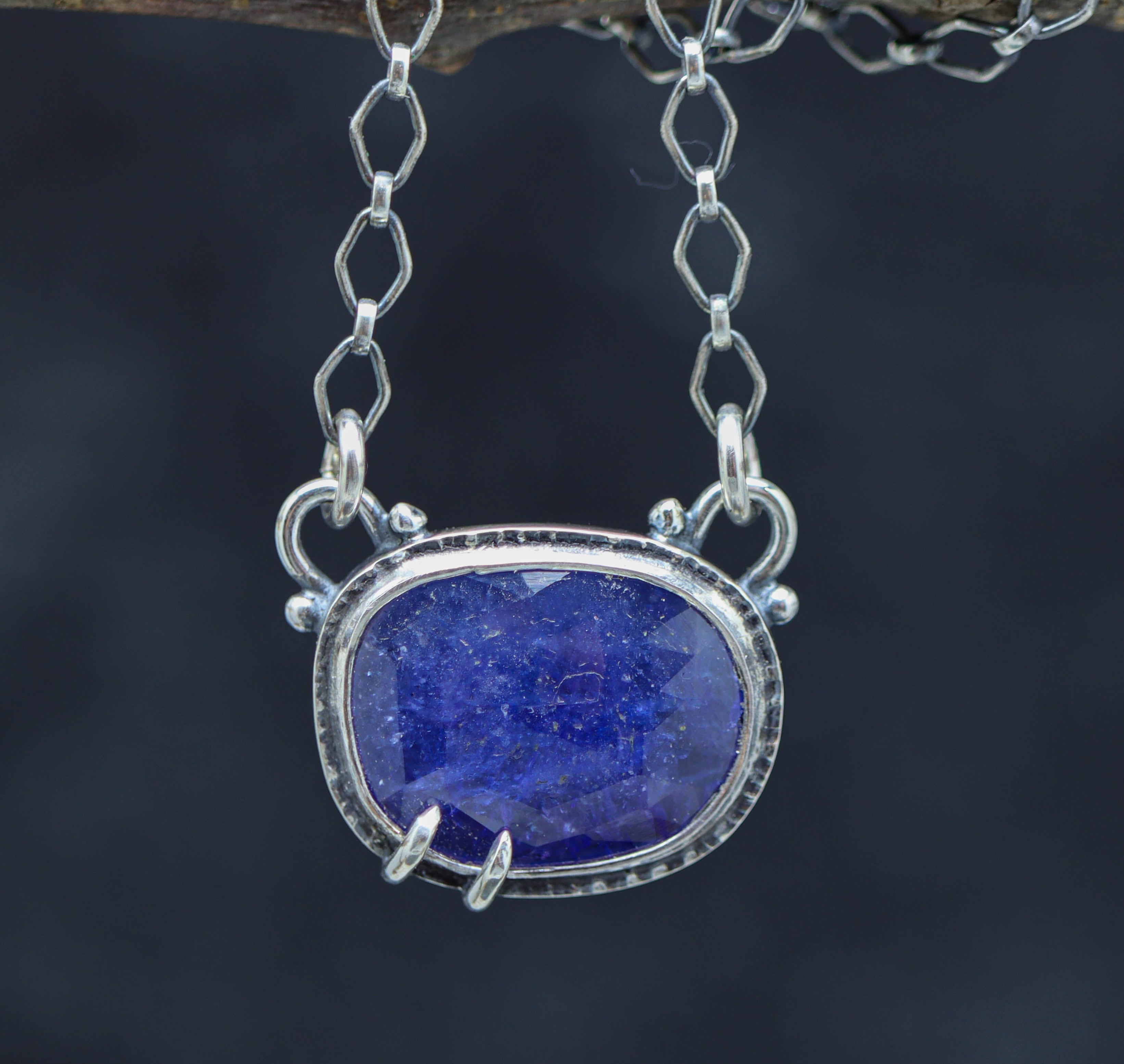 Tanzanite Pendant Sterling Silver One Of a Kind Gemstone Necklace