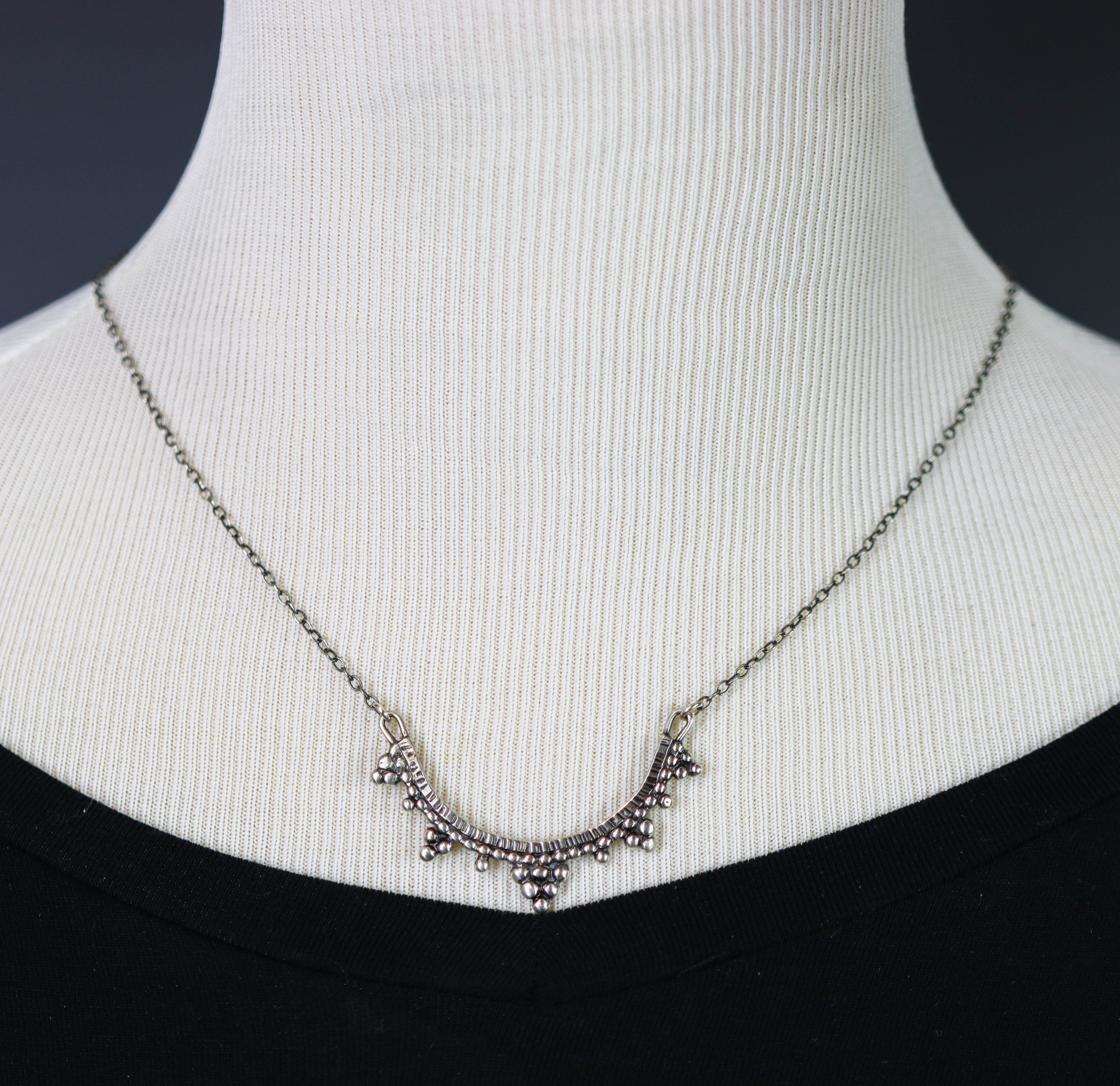 Medium Arc Necklace Sterling Silver and Fine Silver Made To Order