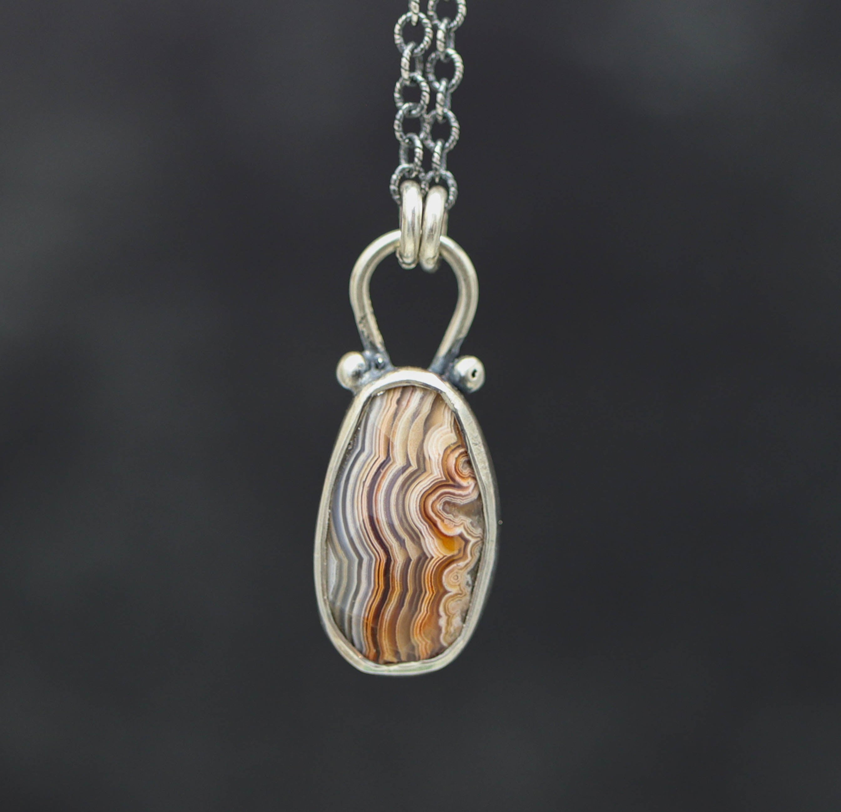 Laguna Agate Petite Pendant Necklace in Sterling Silver