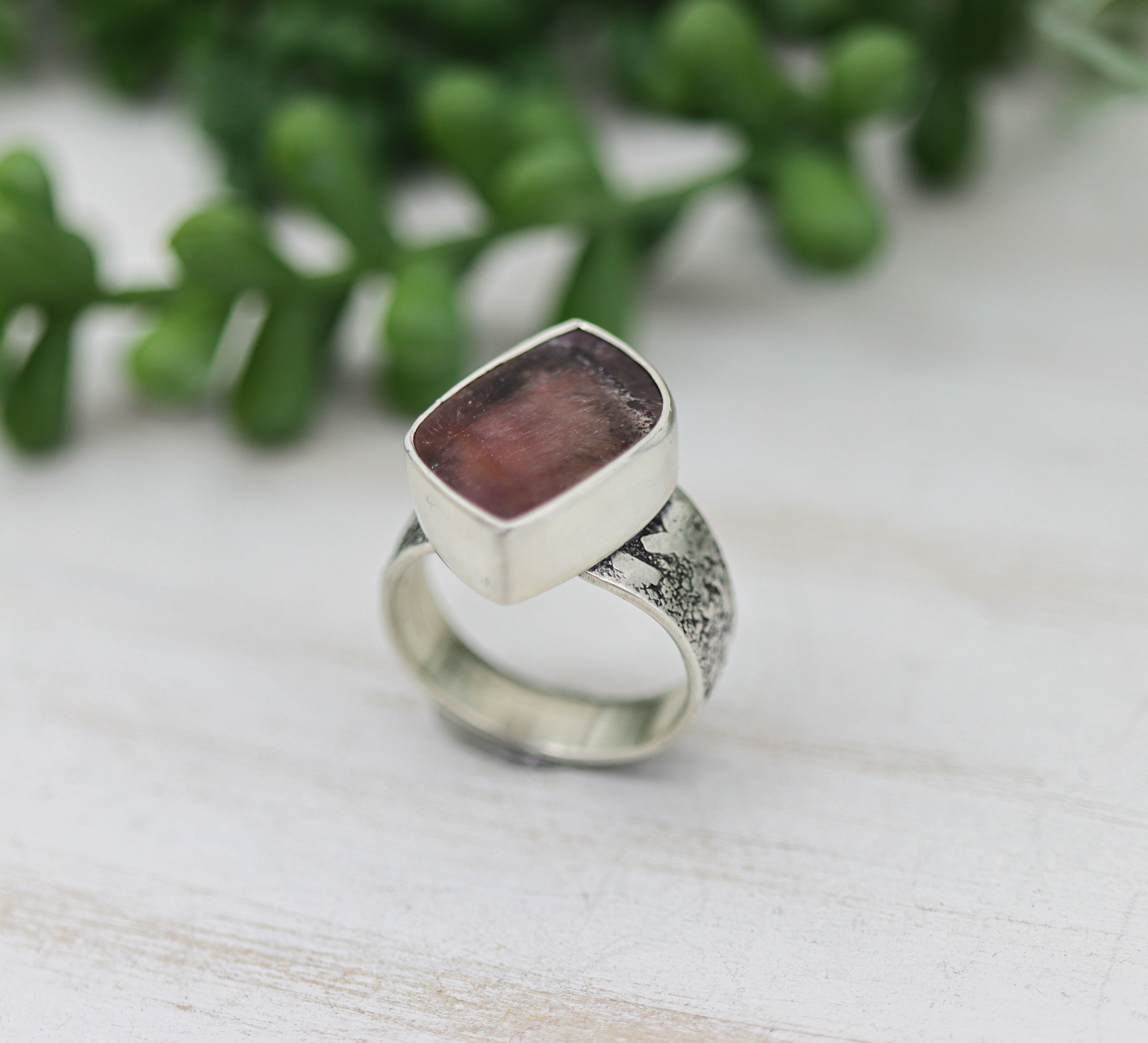 Super Seven Sterling Silver Wide Band Ring