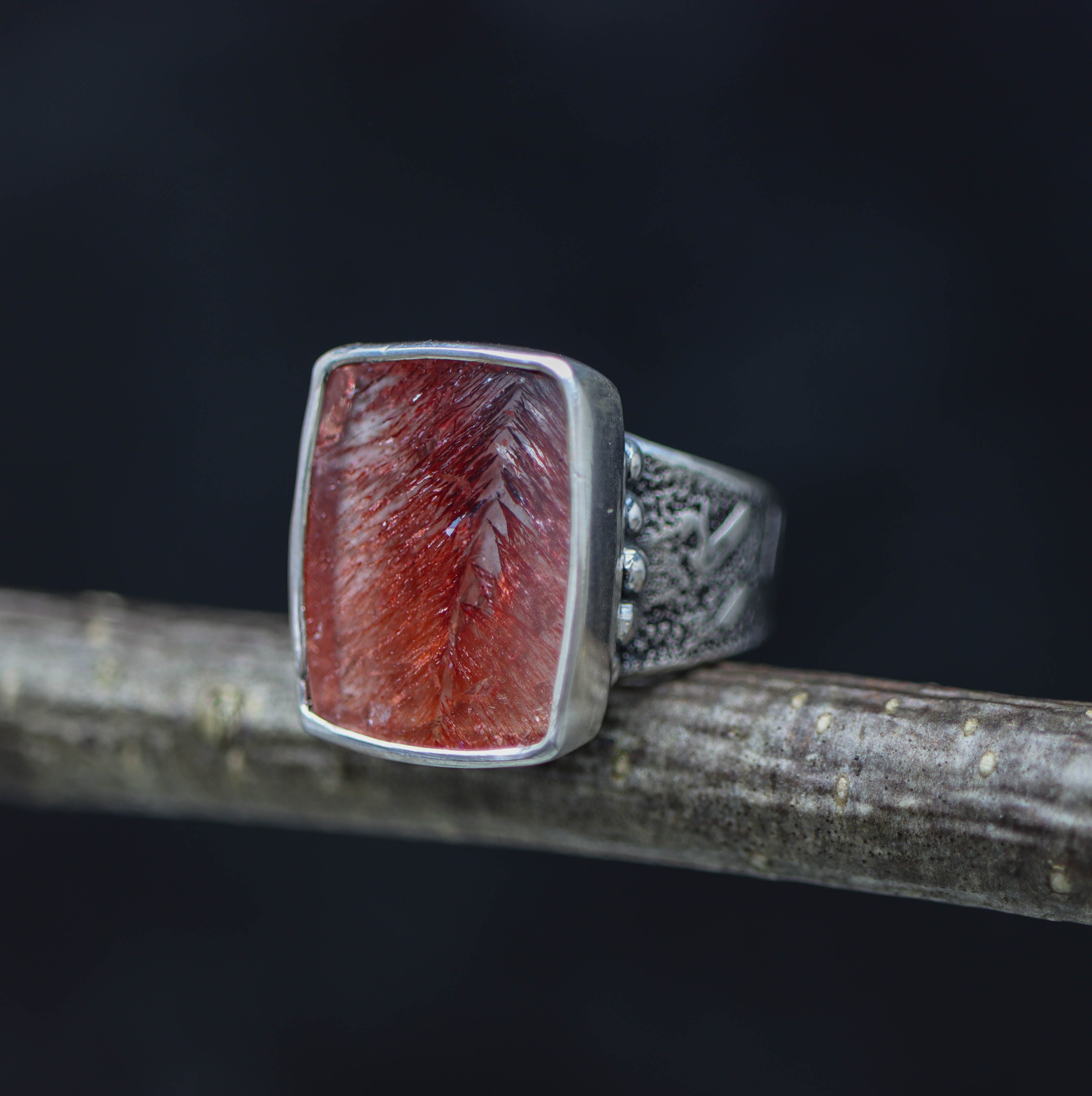 Super Seven Sterling Silver Wide Band Ring