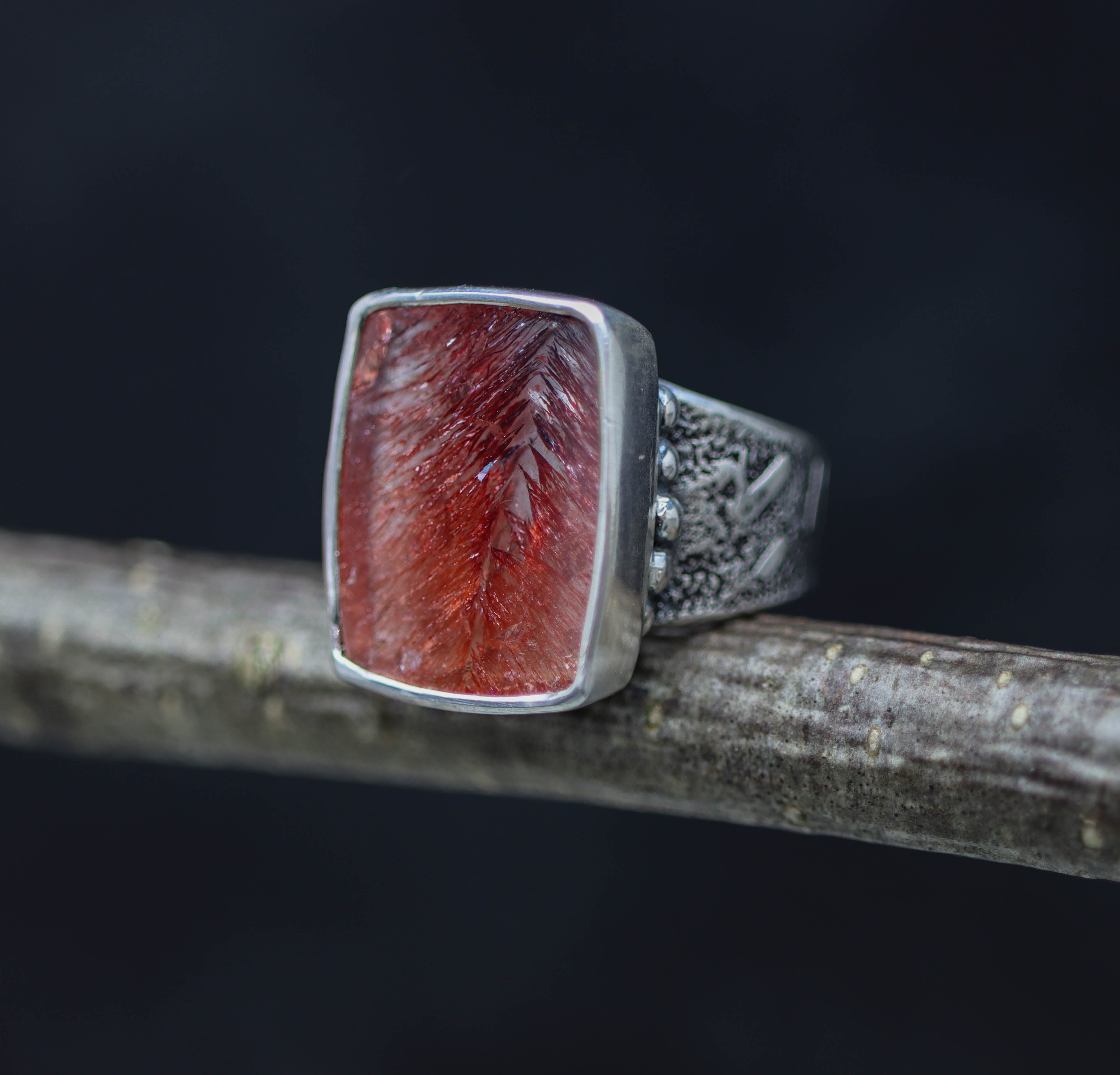 Super Seven Sterling Silver Wide Band Ring