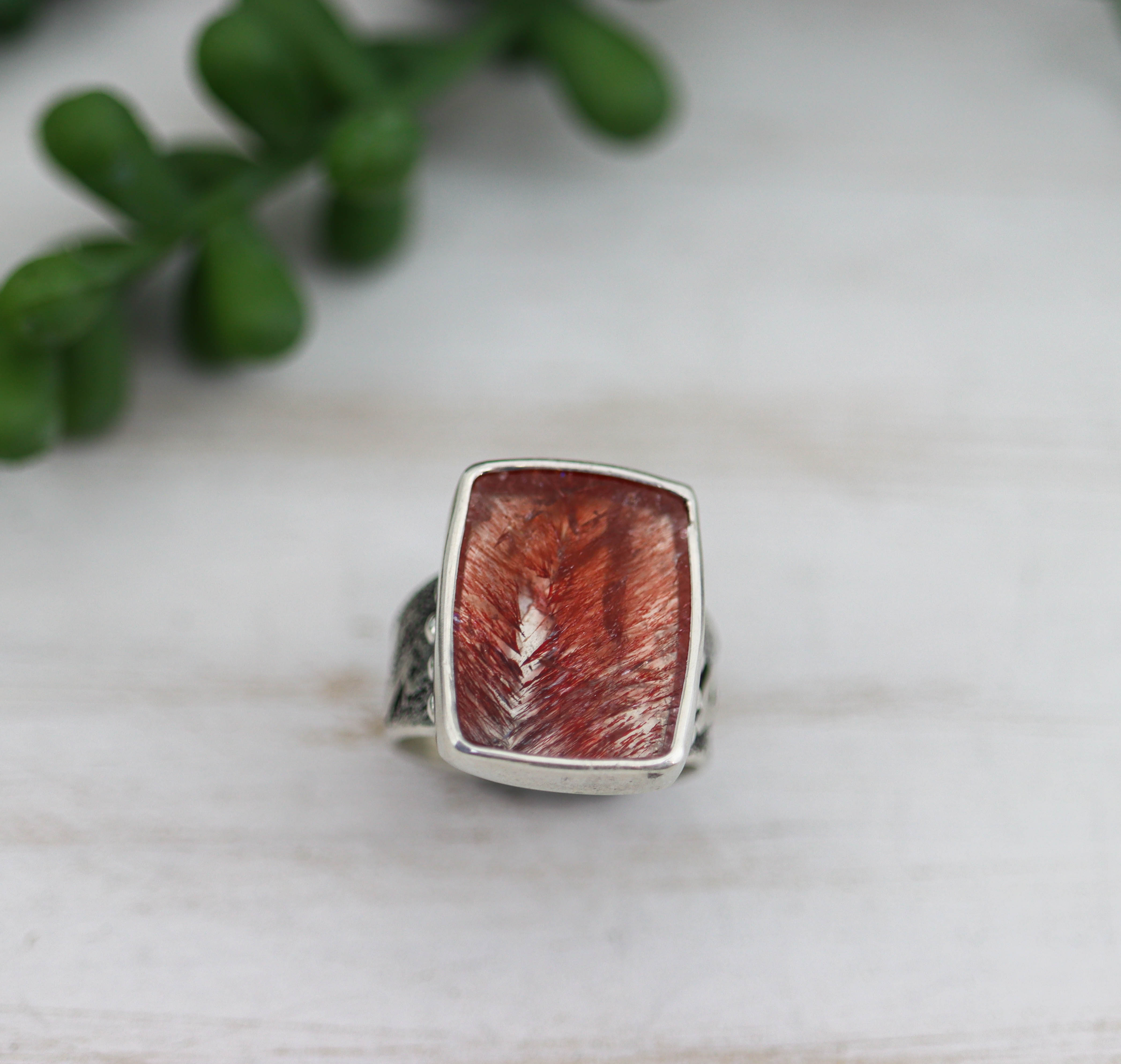 Super Seven Sterling Silver Wide Band Ring