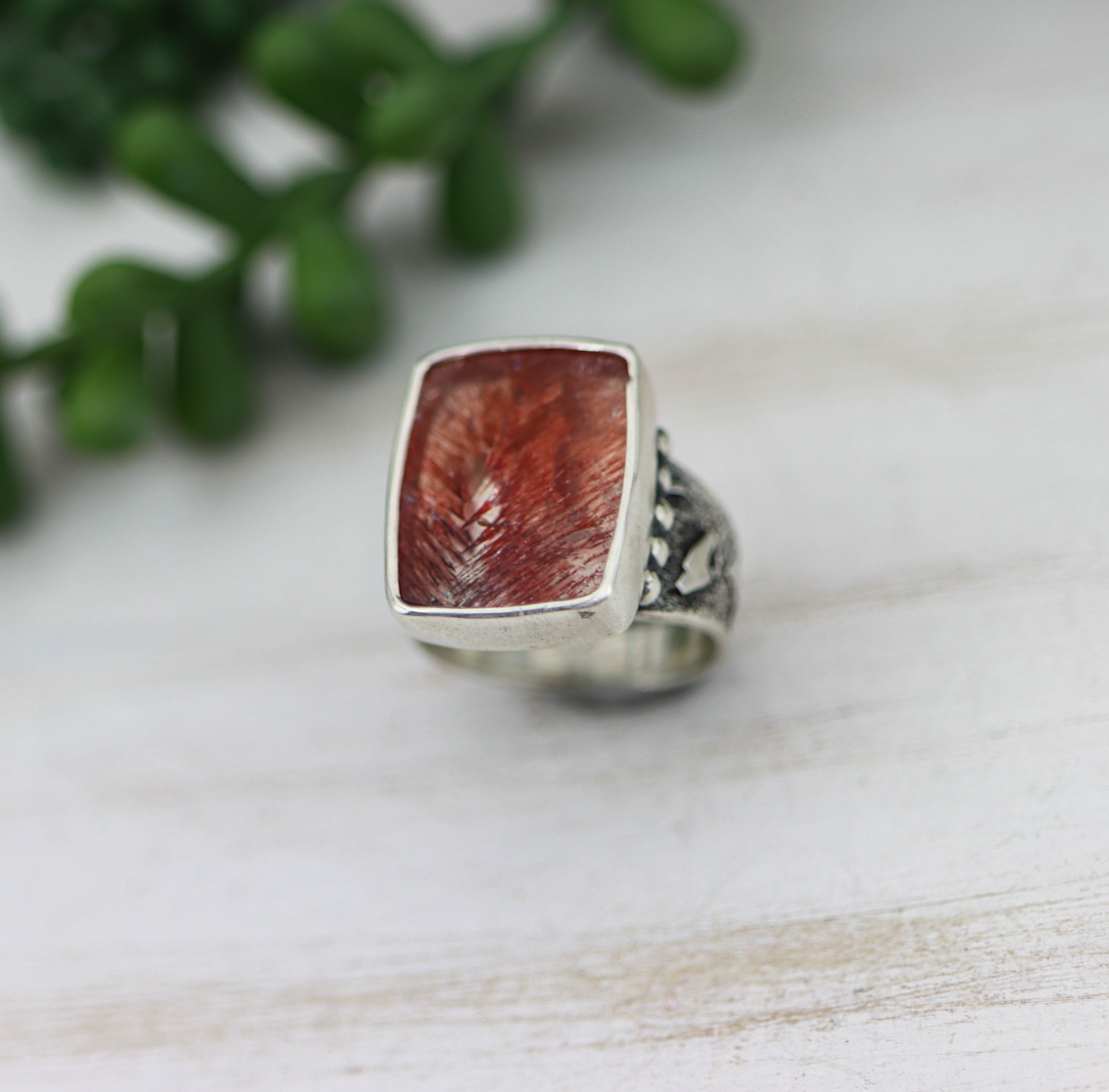 Super Seven Sterling Silver Wide Band Ring