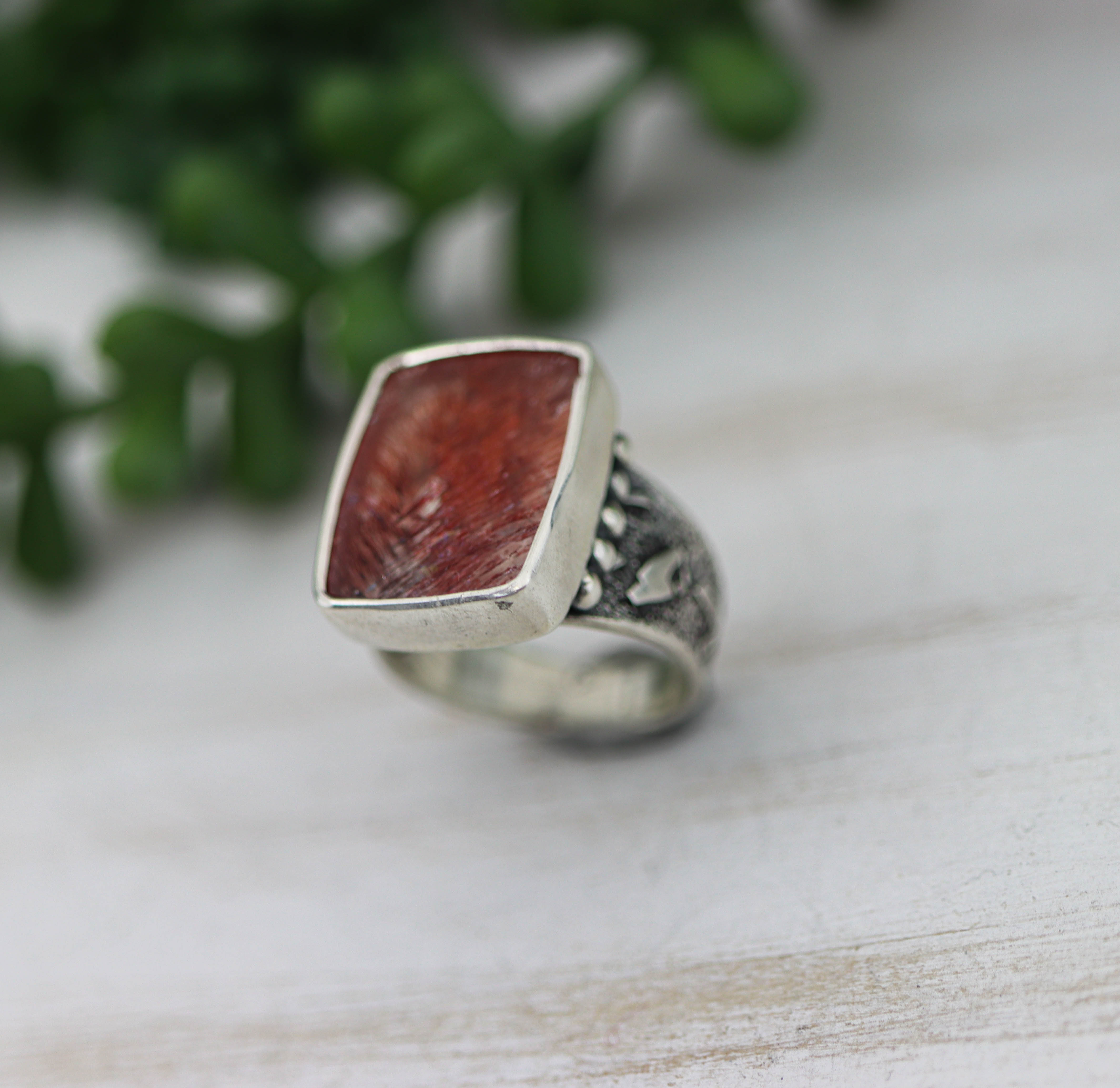 Super Seven Sterling Silver Wide Band Ring