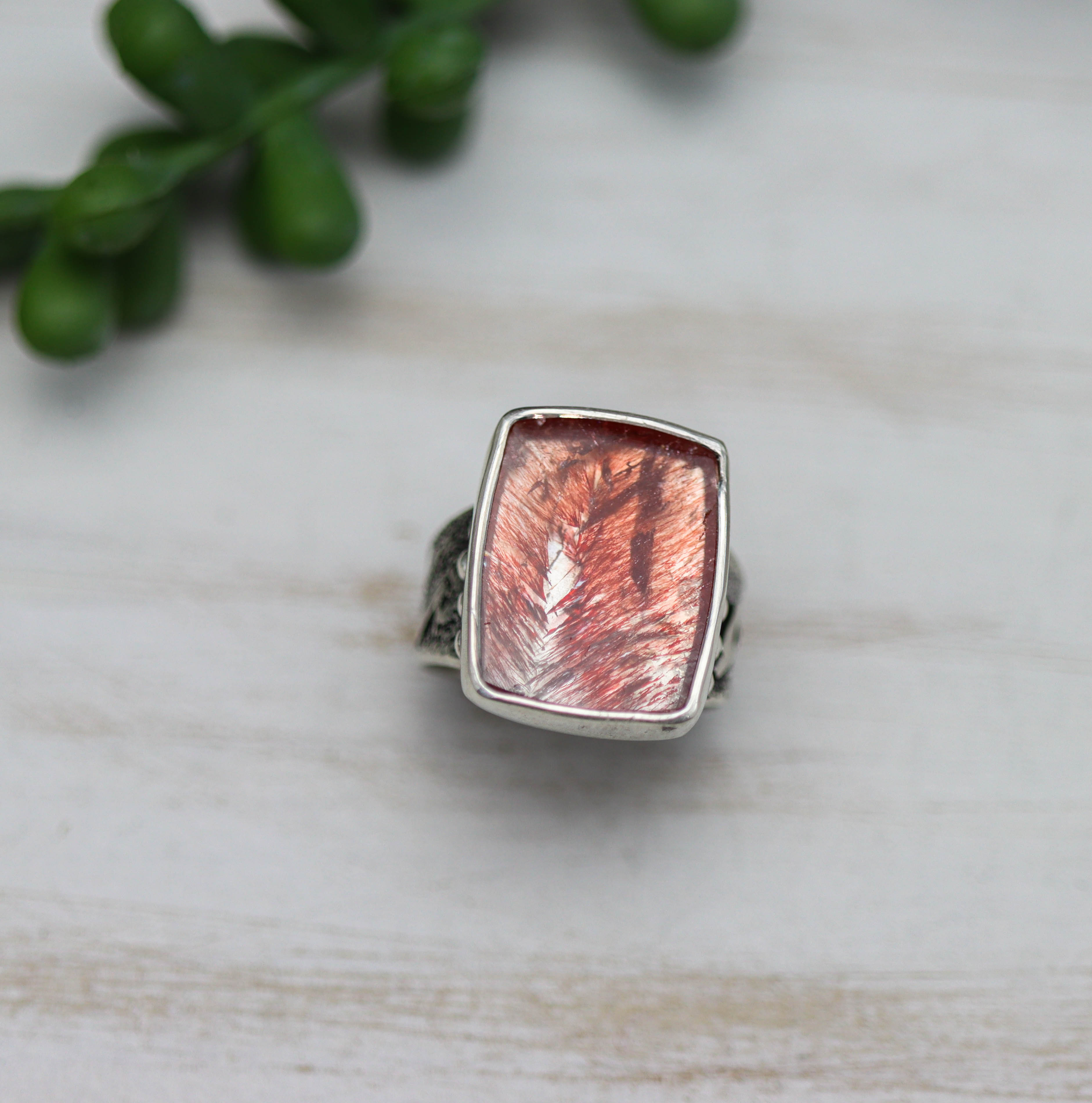 Super Seven Sterling Silver Wide Band Ring