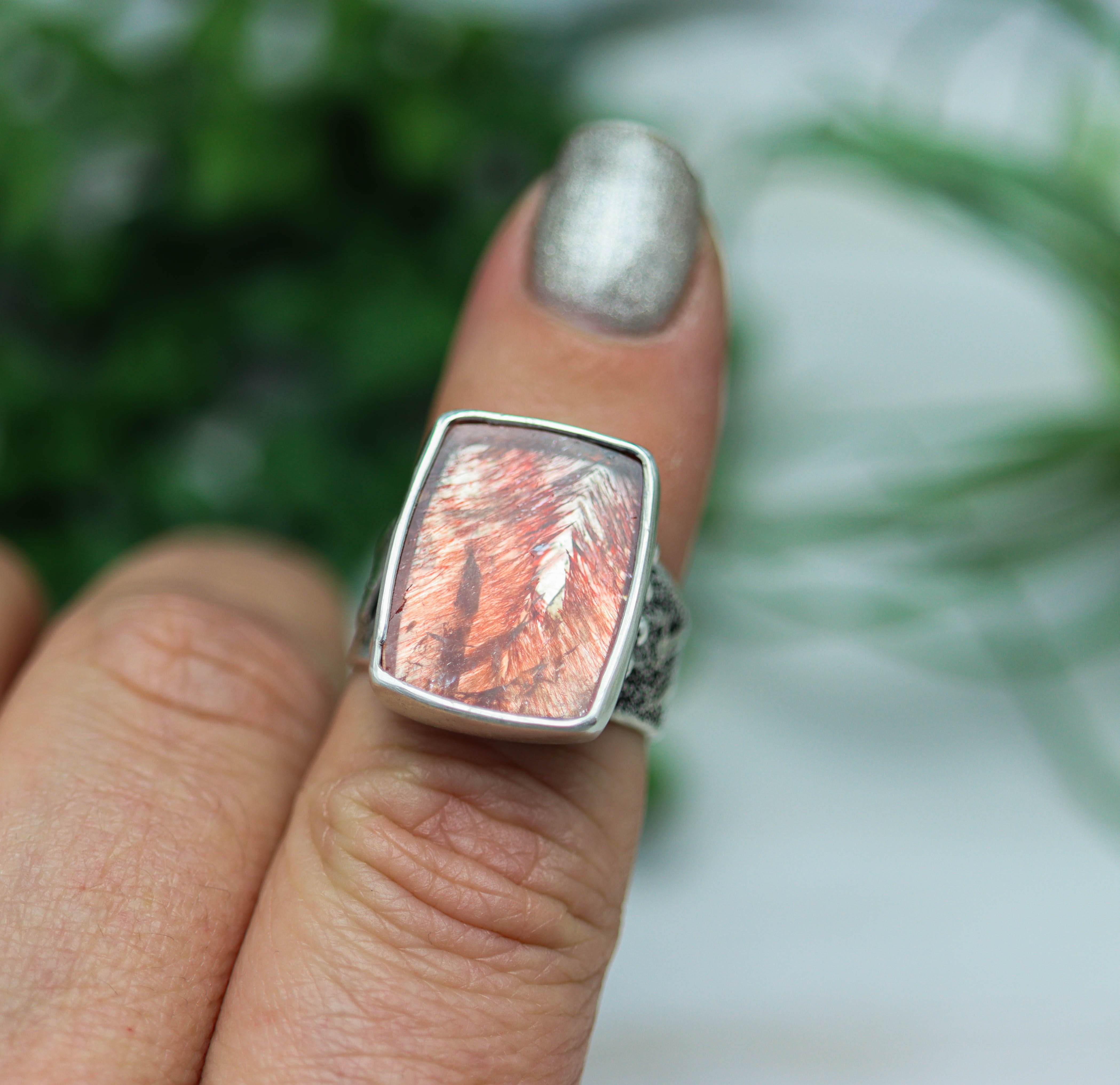 Super Seven Sterling Silver Wide Band Ring