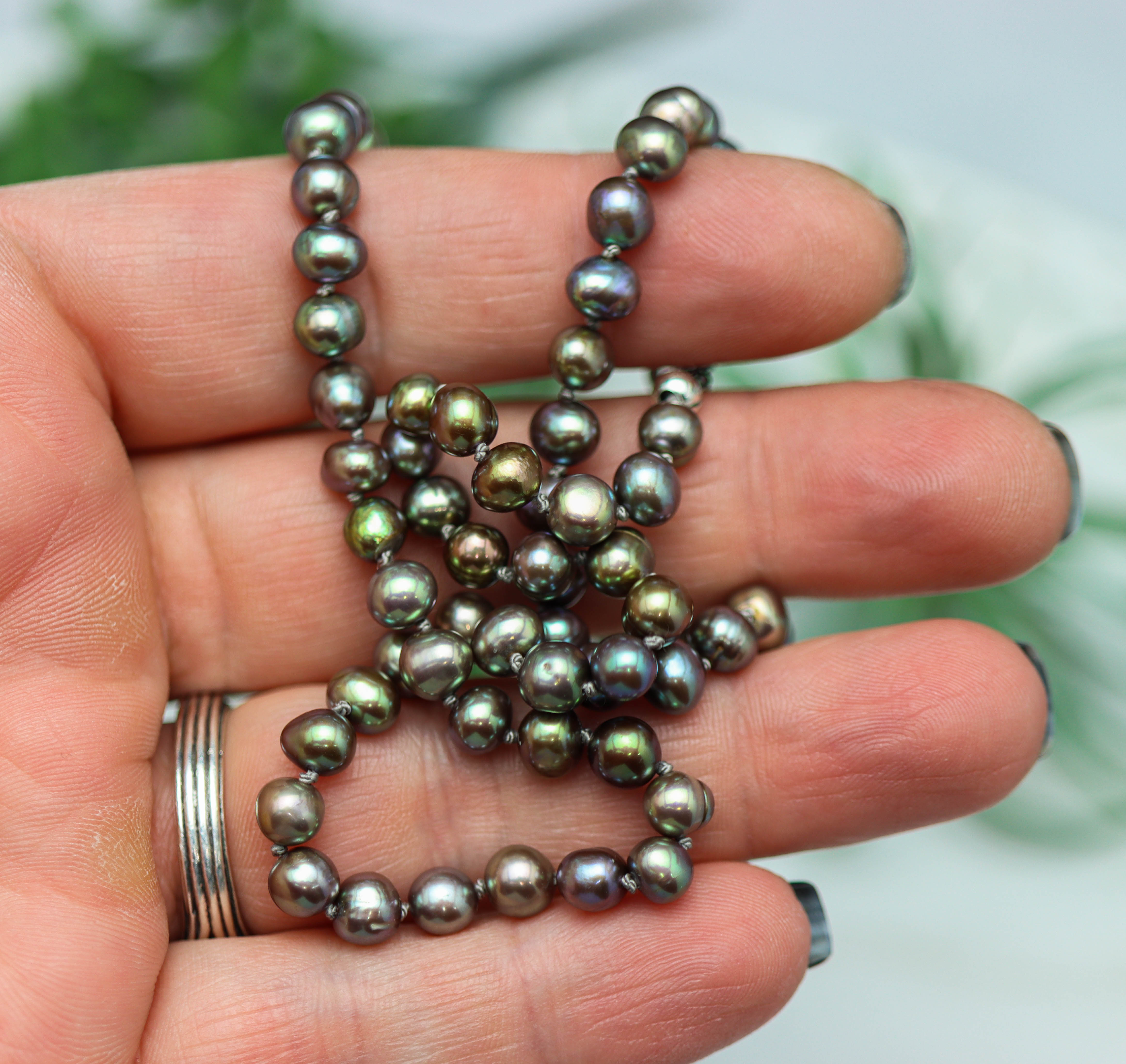 Baroque Freshwater Pearl Hand-Knotted Strand Necklace in Sterling Silver