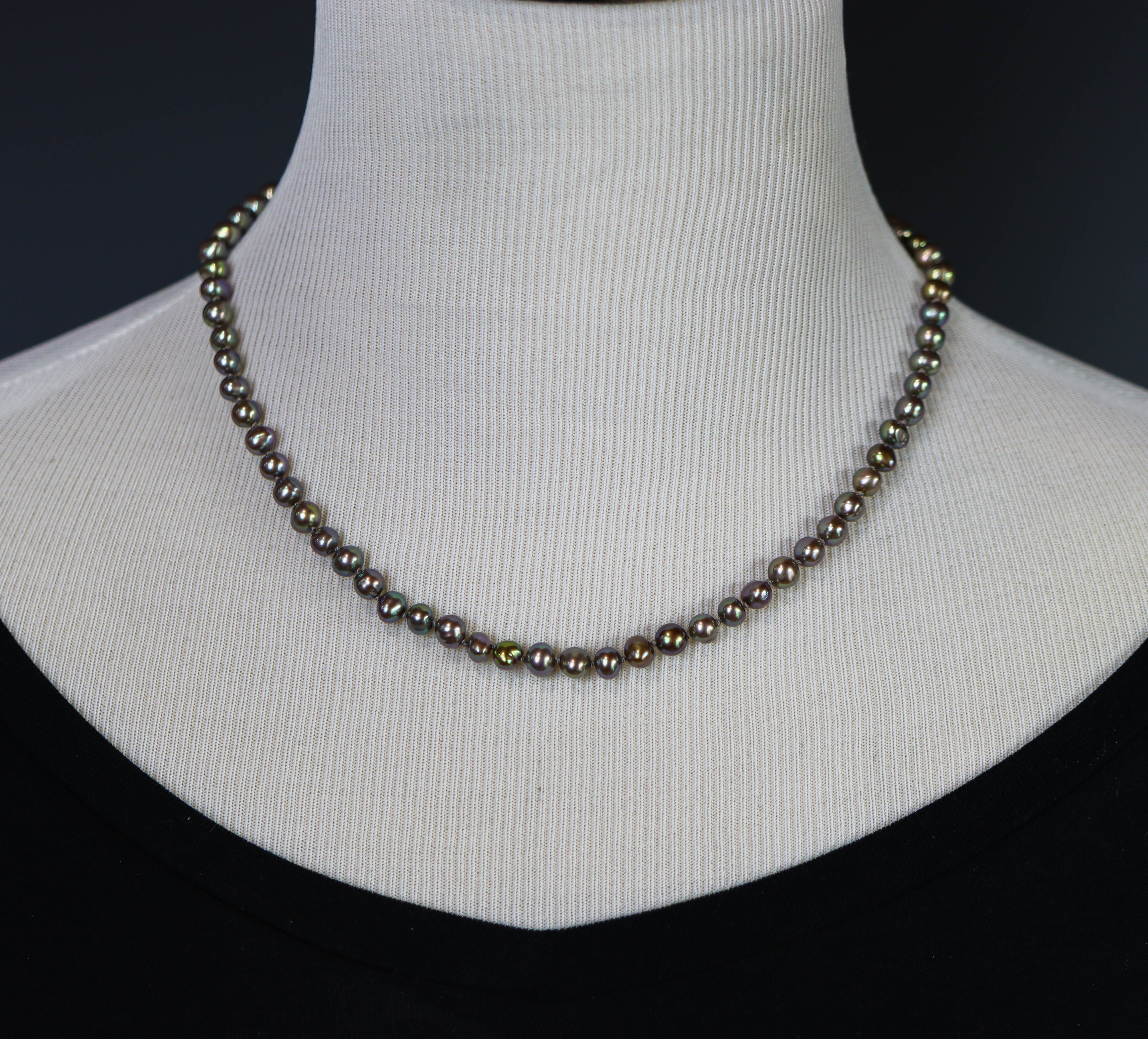 Baroque Freshwater Pearl Hand-Knotted Strand Necklace in Sterling Silver