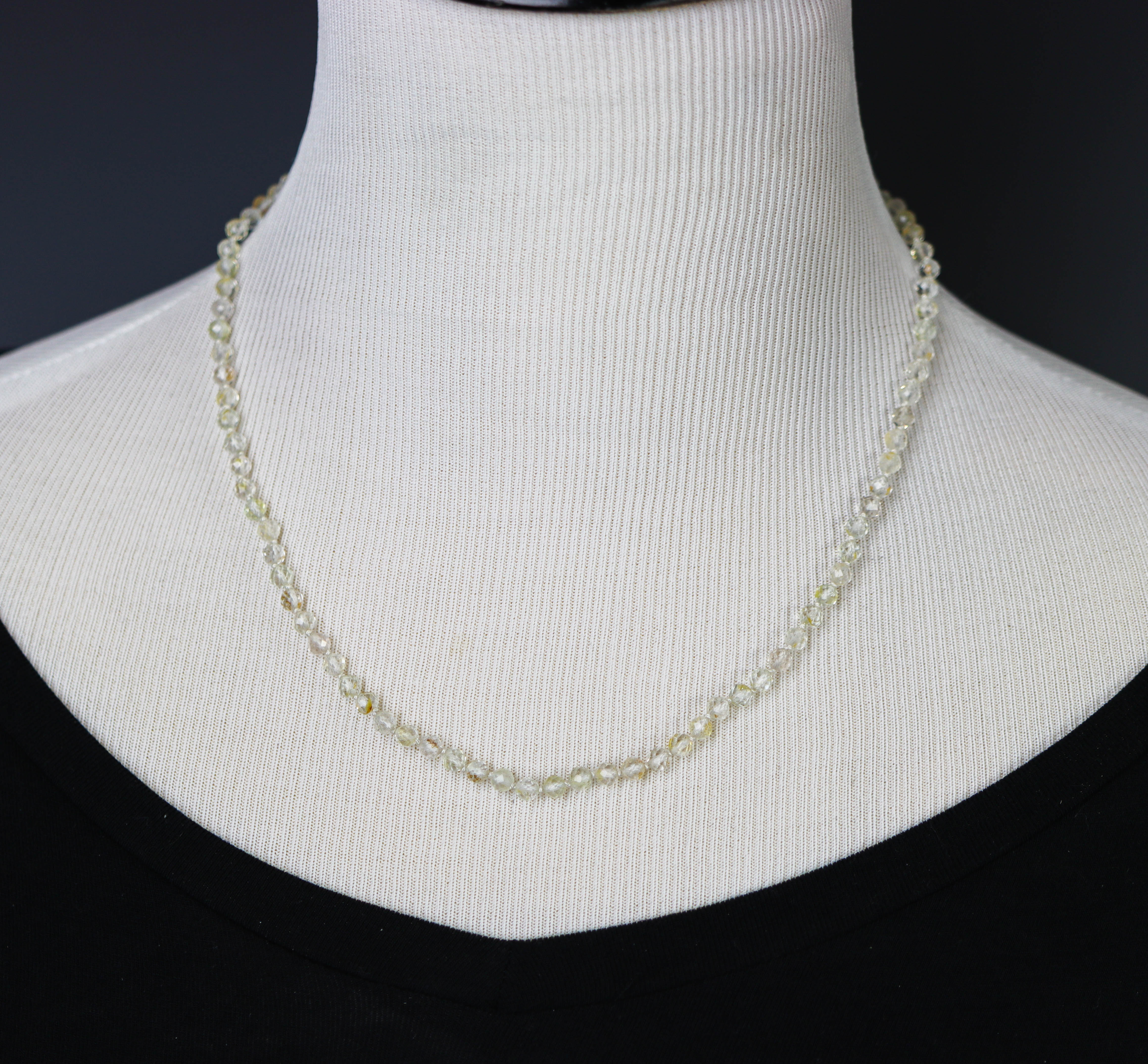 Champagne Topaz Hand-Knotted Strand Necklace in Sterling Silver