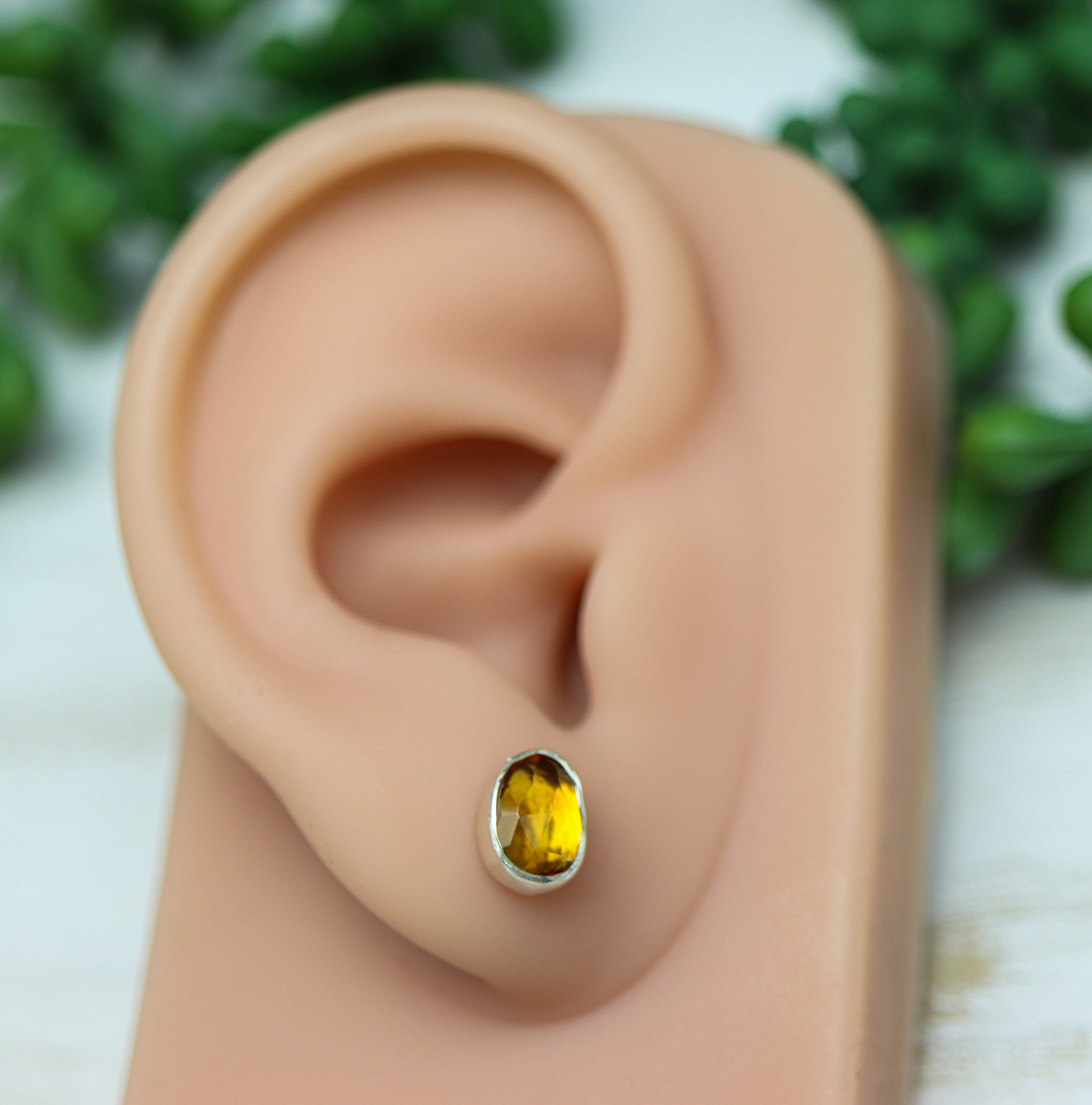 Mandarine Citrine Stud Earrings Sterling Silver