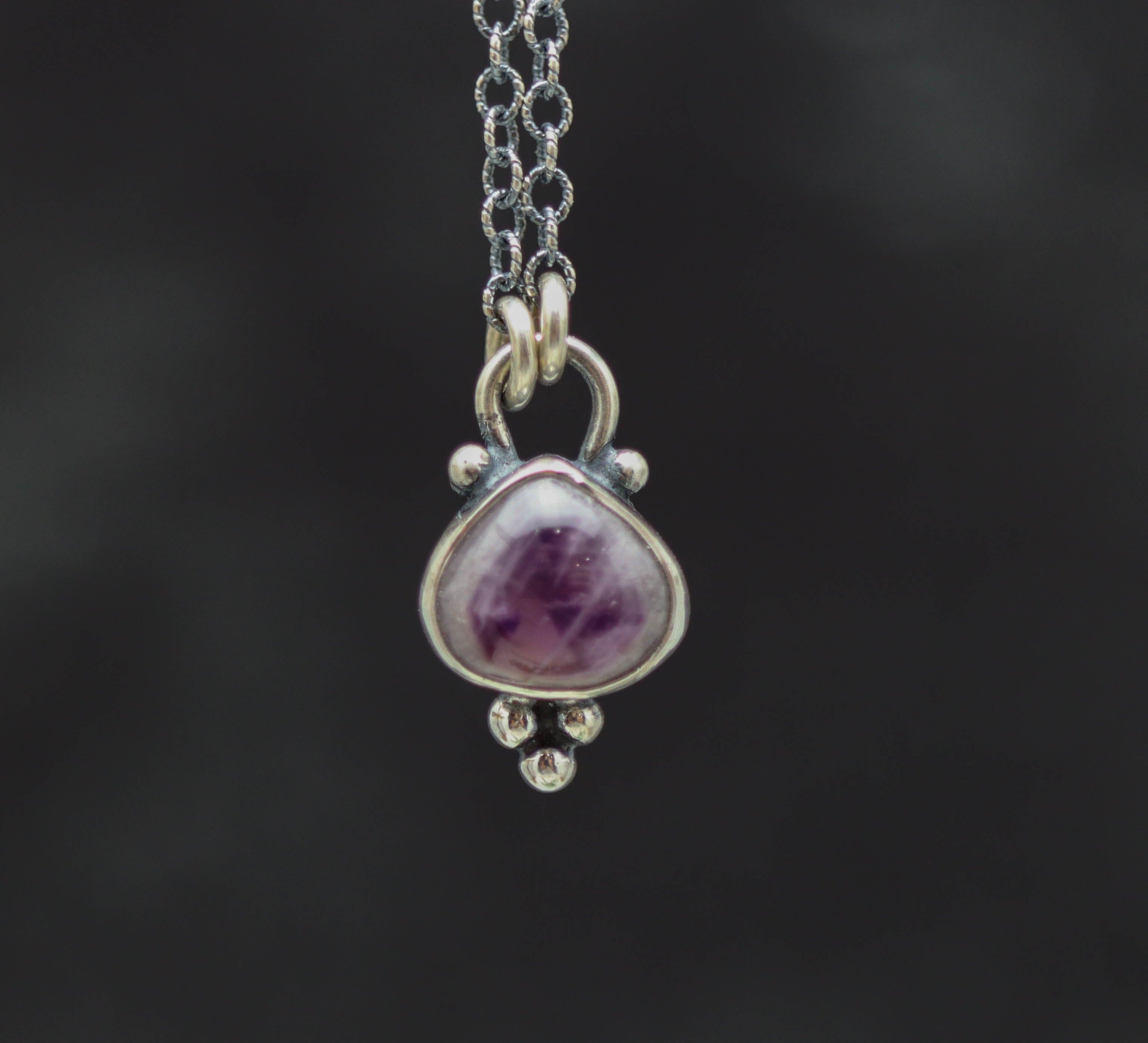 Phantom Amethyst Petite Pendant Necklace Sterling Silver