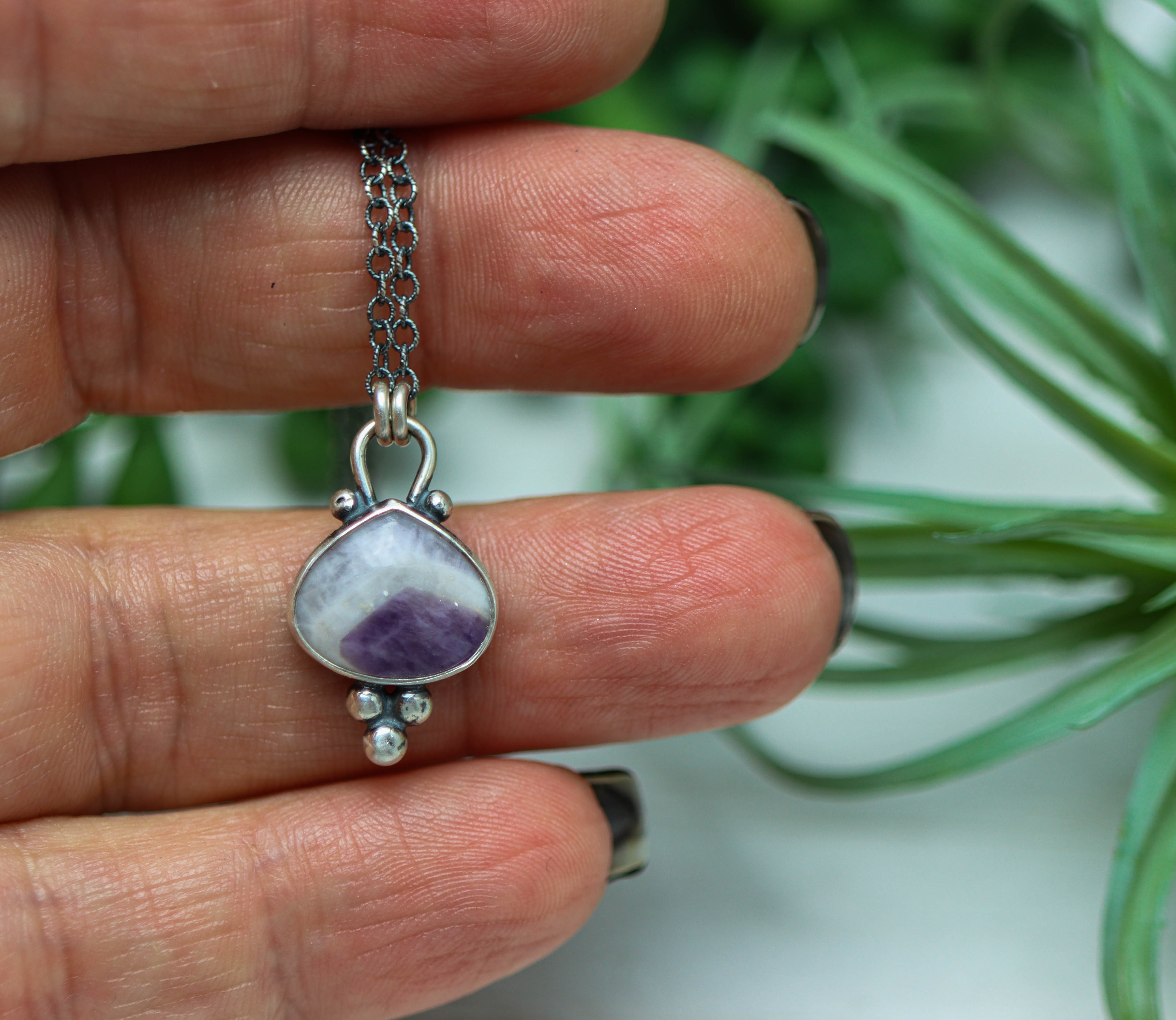 Phantom Amethyst Petite Pendant Necklace in Sterling Silver