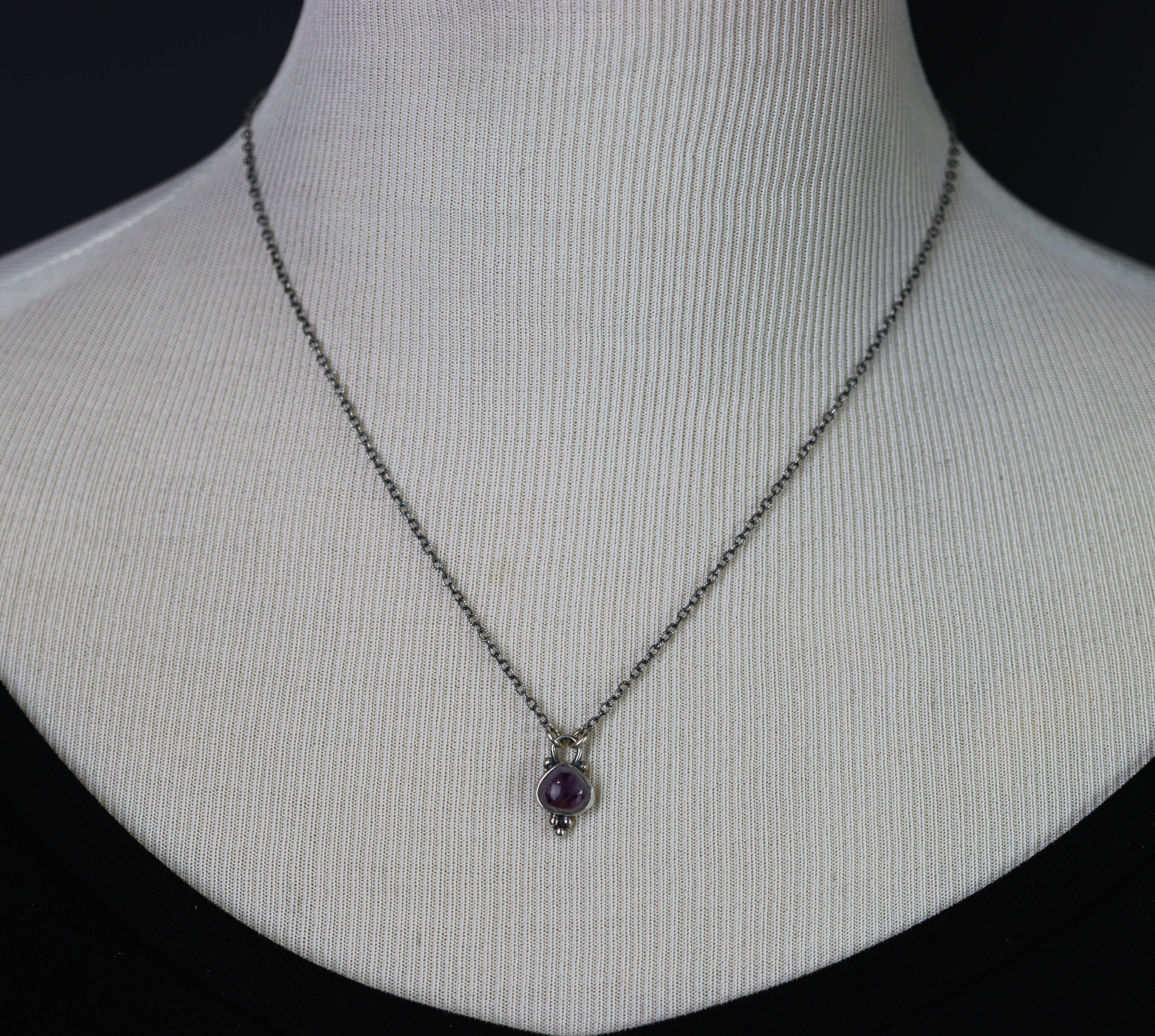 Phantom Amethyst Petite Pendant Necklace Sterling Silver