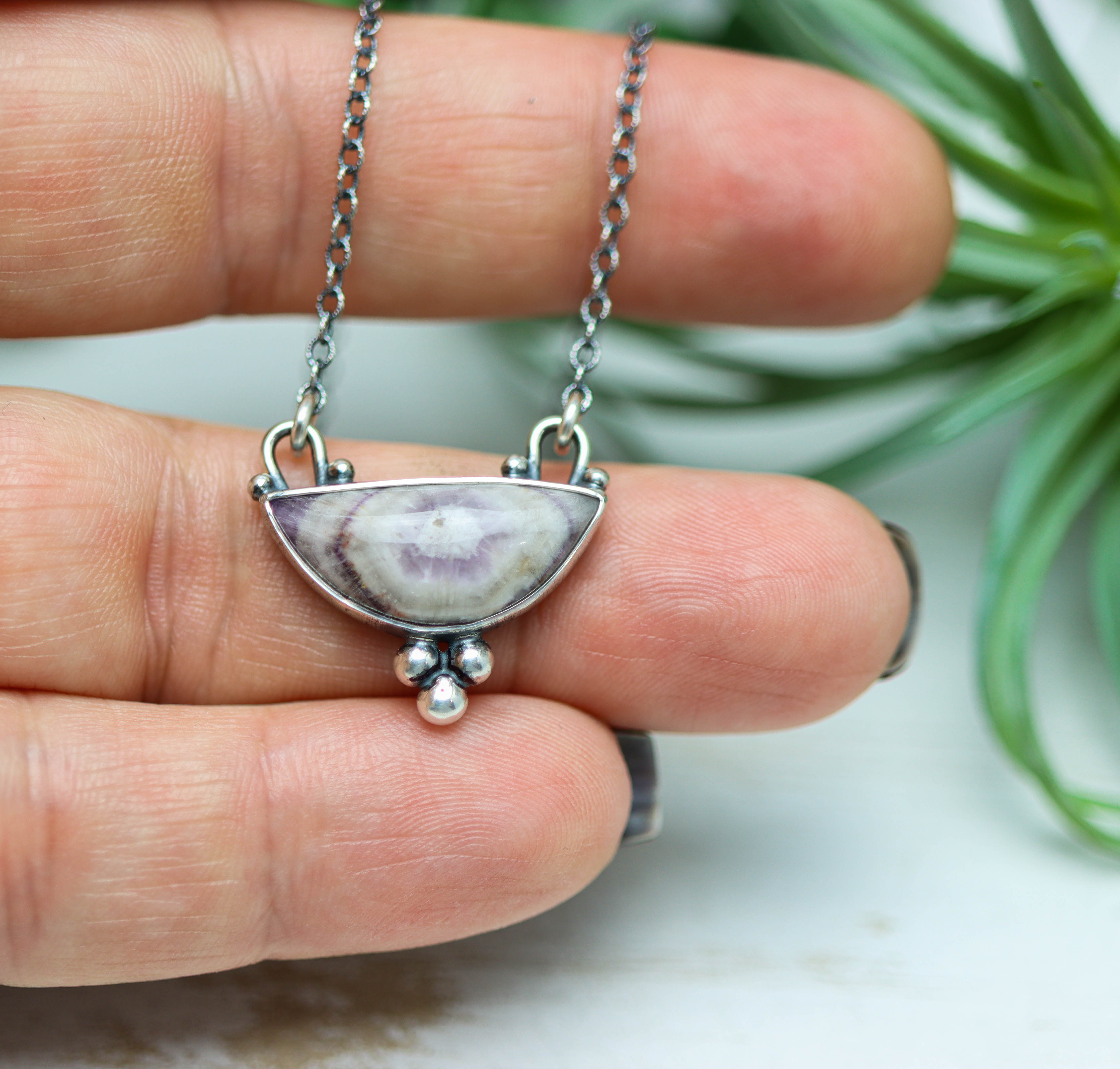 Phantom Amethyst Petite Pendant Necklace in Sterling Silver