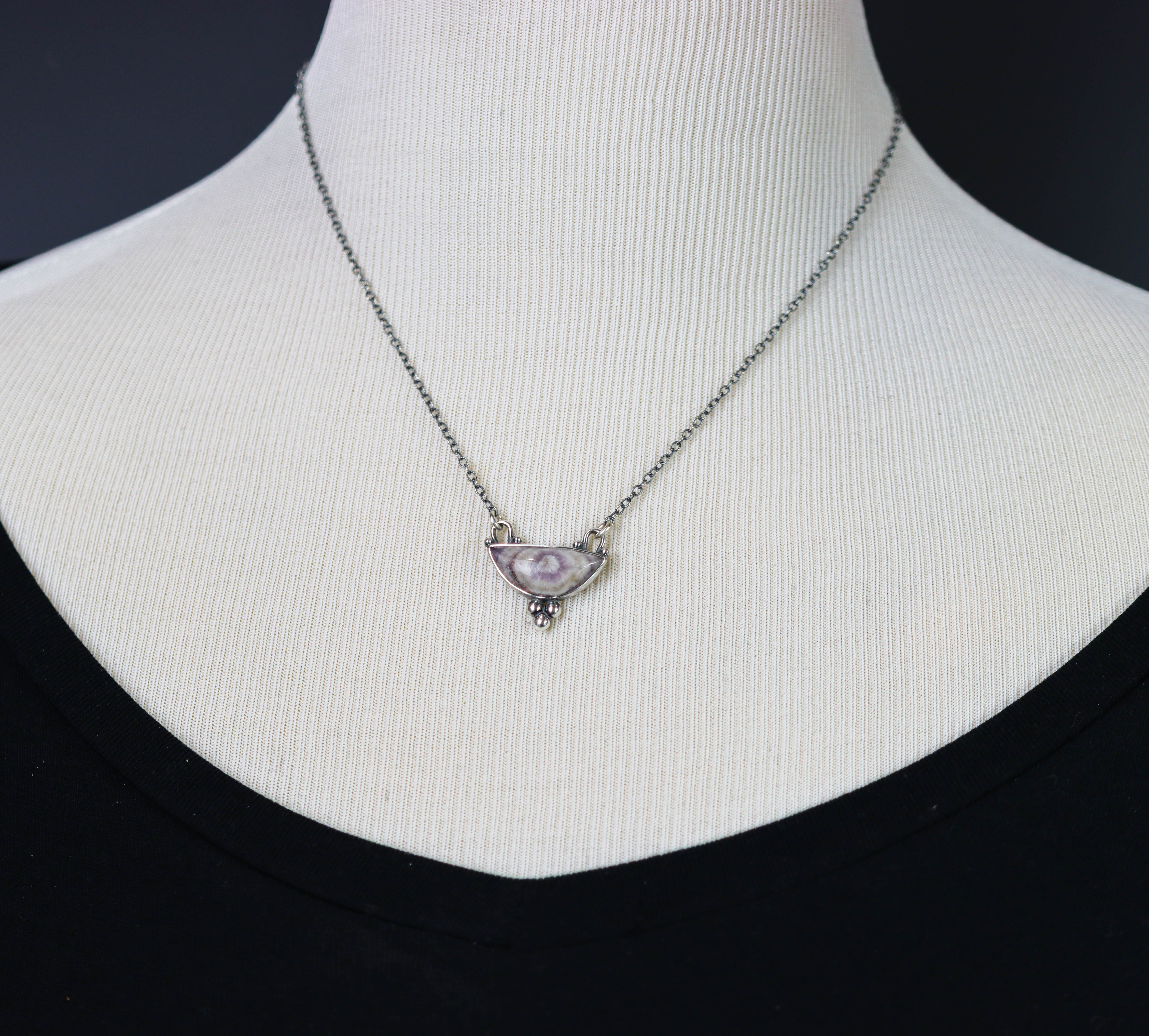 Phantom Amethyst Petite Pendant Necklace in Sterling Silver