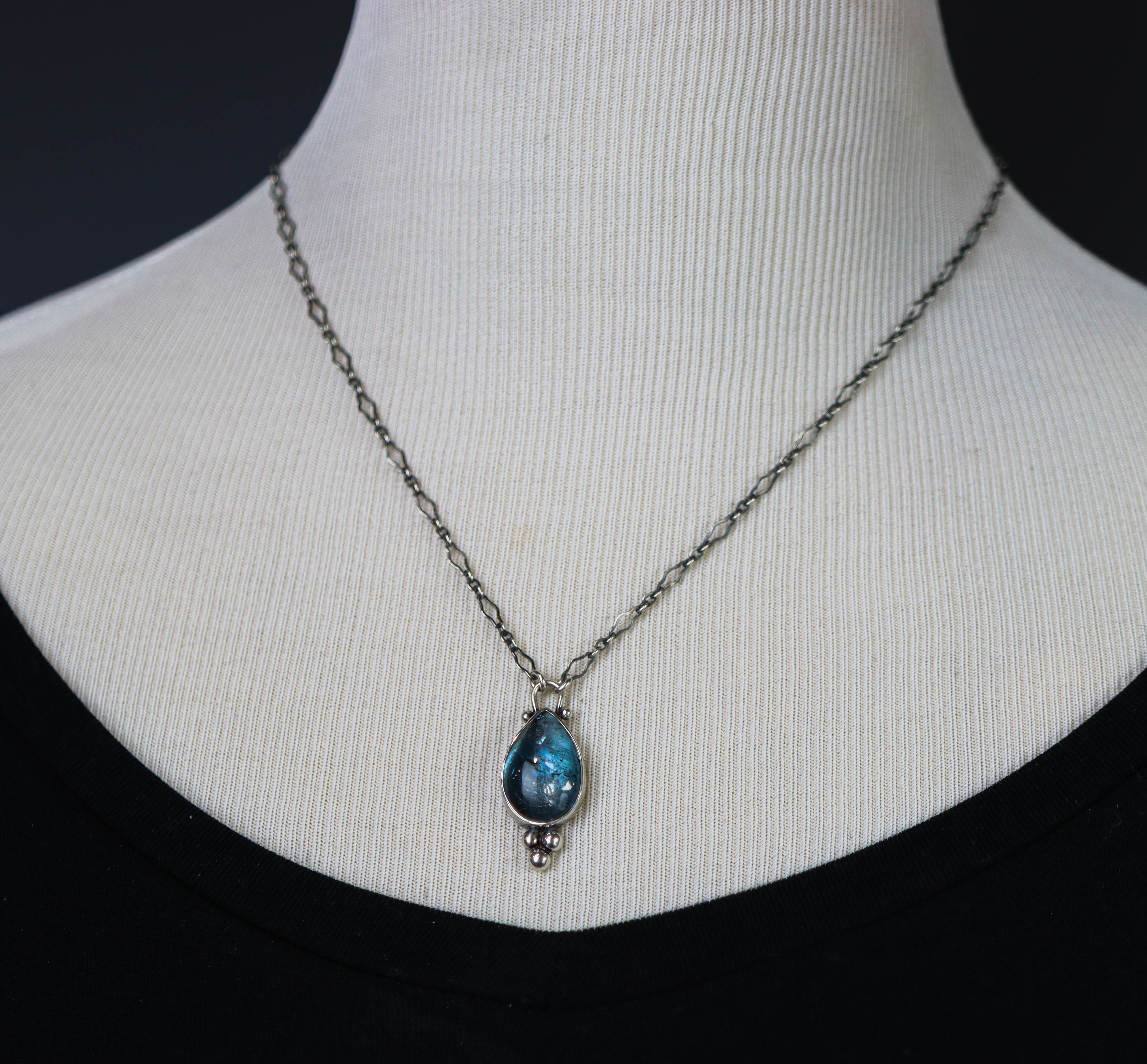 London Blue Topaz Pendant Necklace Sterling Silver