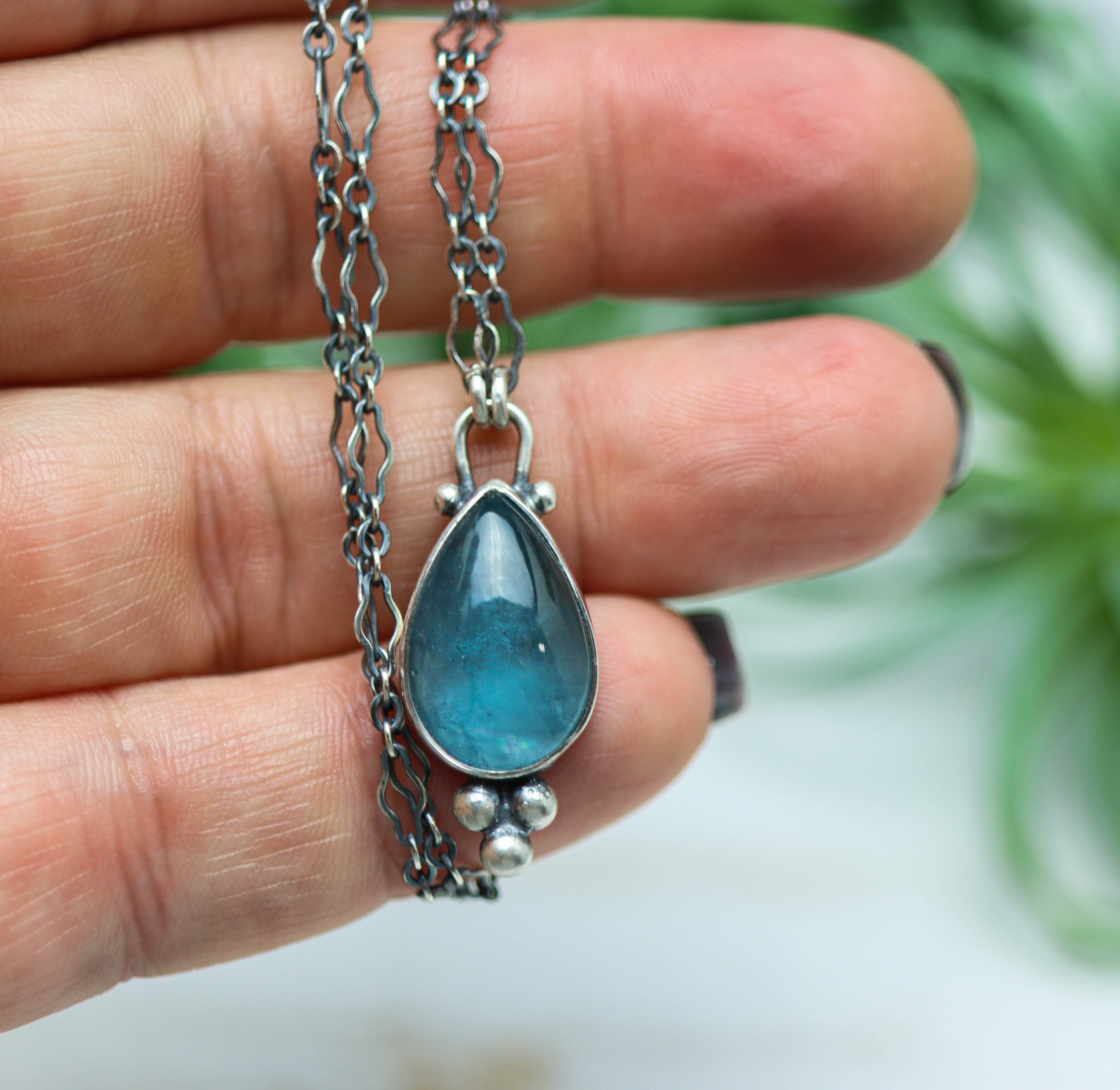 London Blue Topaz Pendant Necklace Sterling Silver