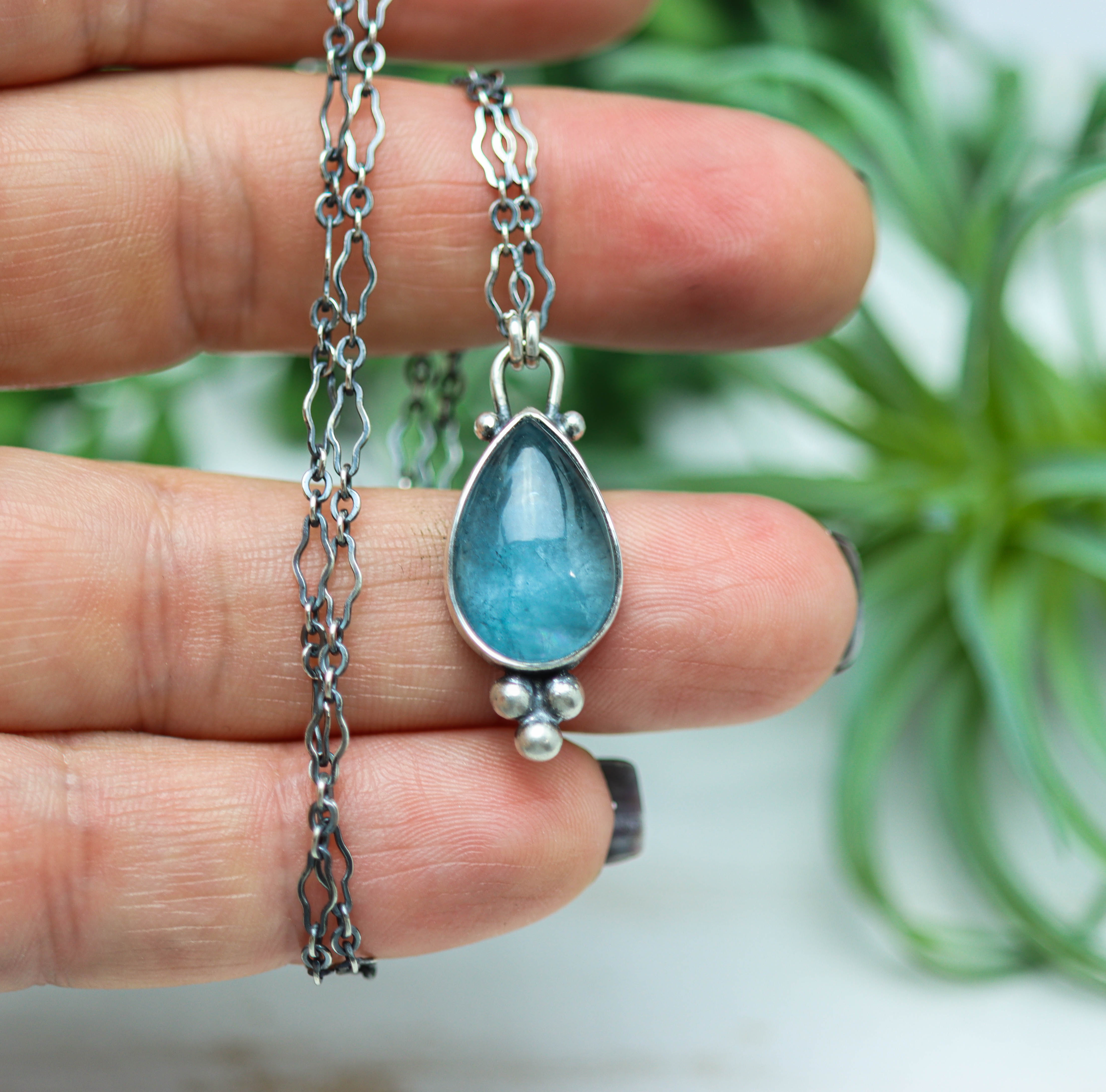 London Blue Topaz Pendant Necklace Sterling Silver