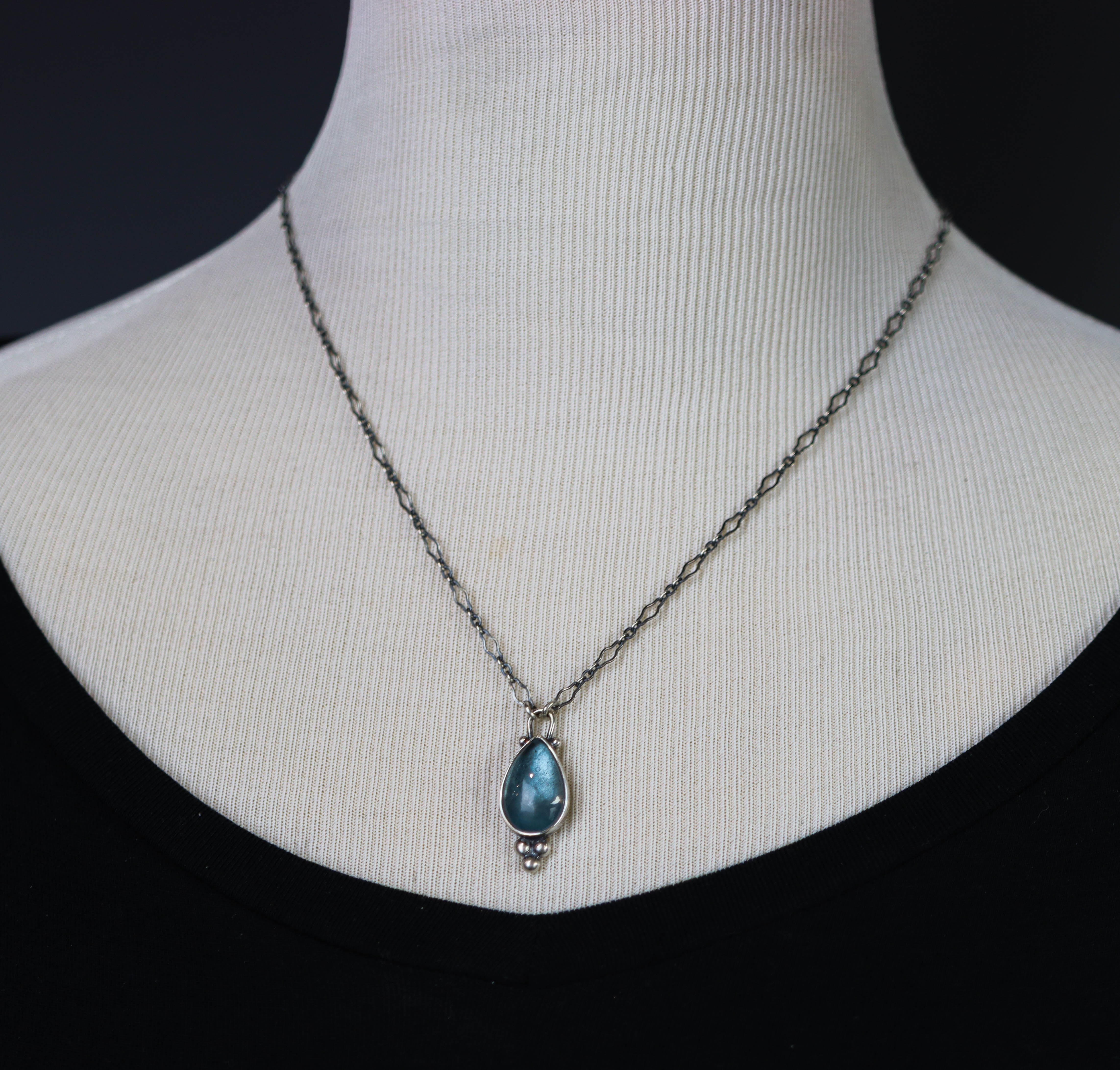London Blue Topaz Pendant Necklace Sterling Silver