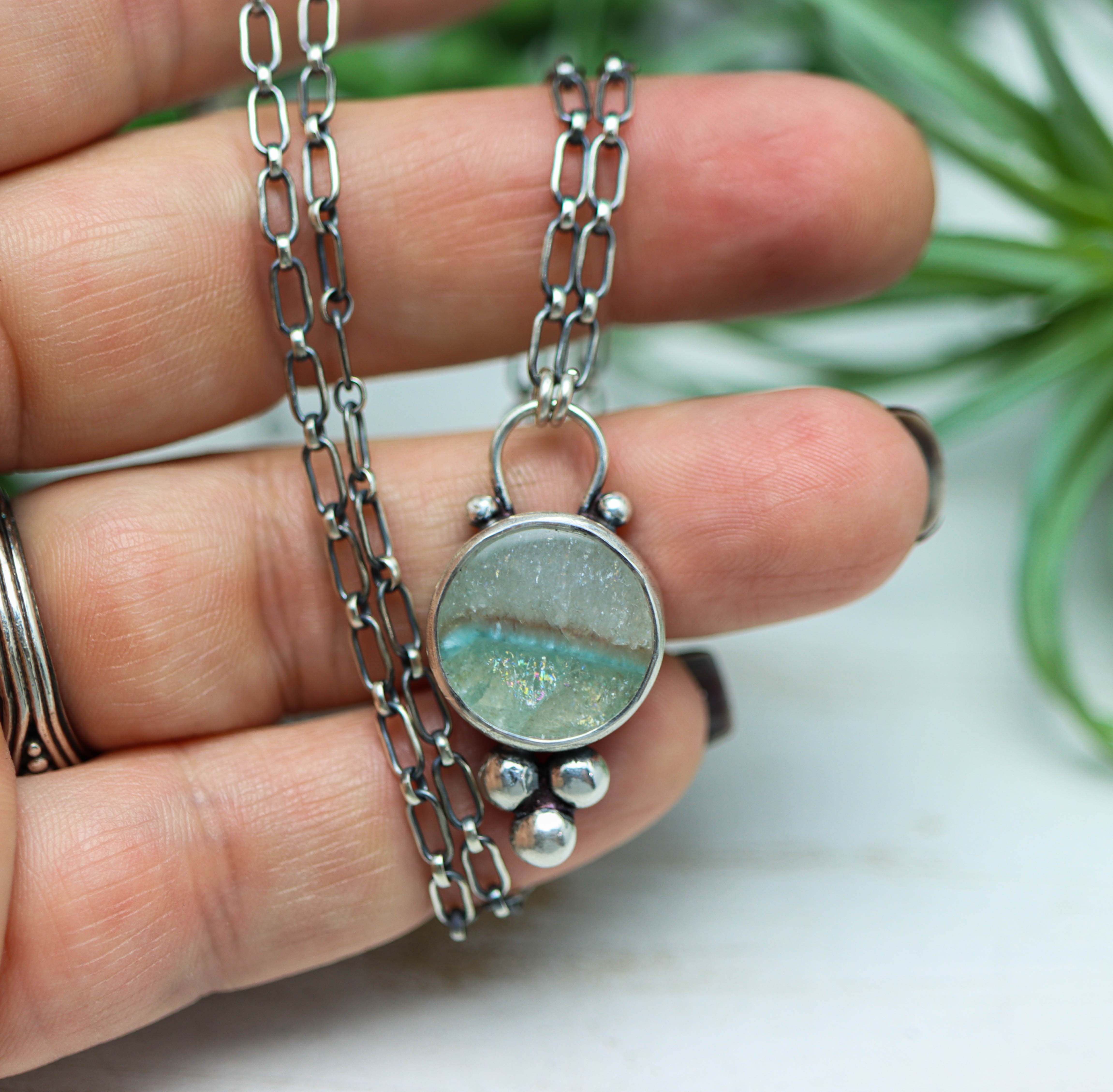 Gilalite Quartz Pendant Necklace Sterling Silver