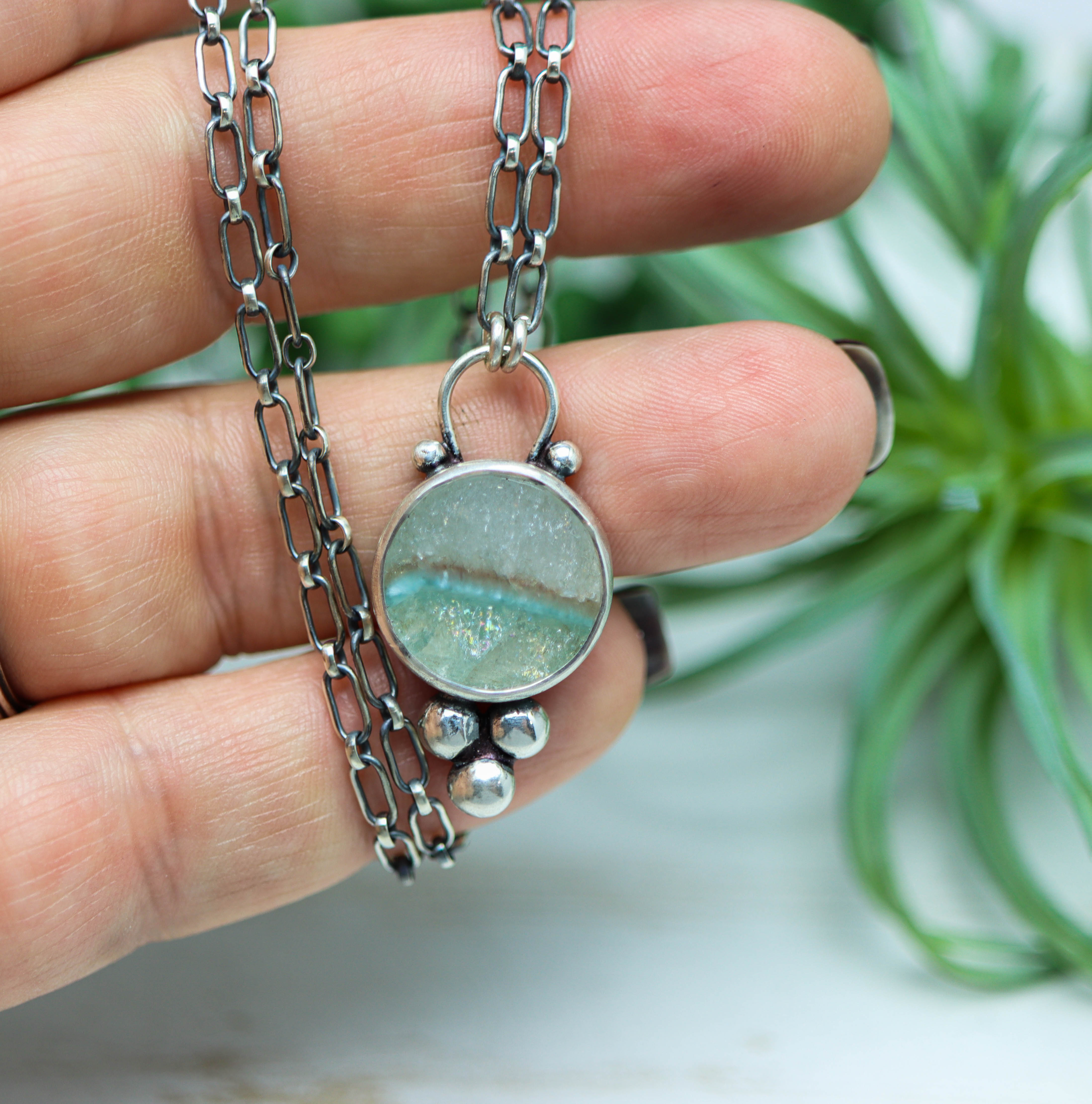 Gilalite Quartz Pendant Necklace Sterling Silver