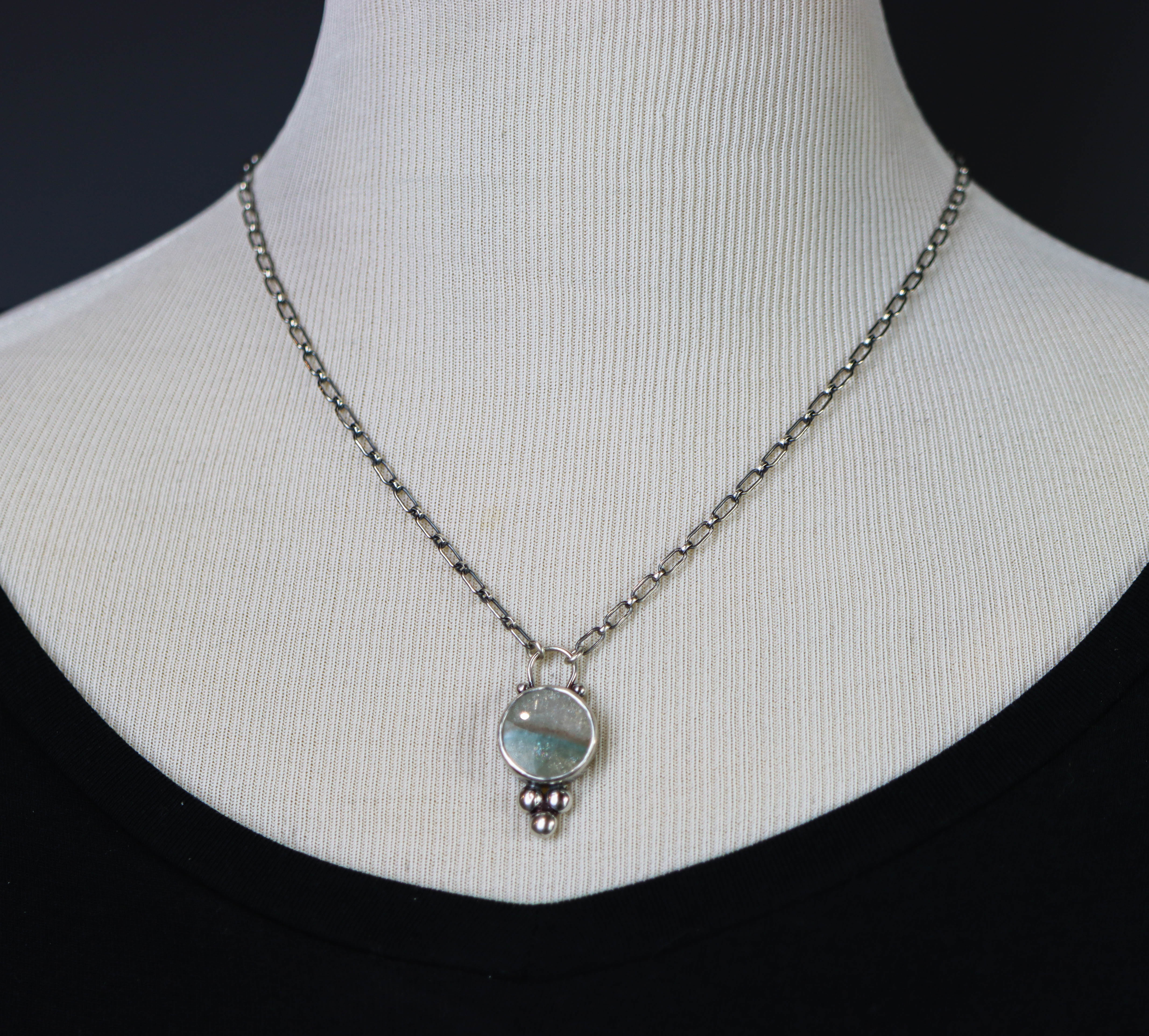 Gilalite Quartz Pendant Necklace Sterling Silver