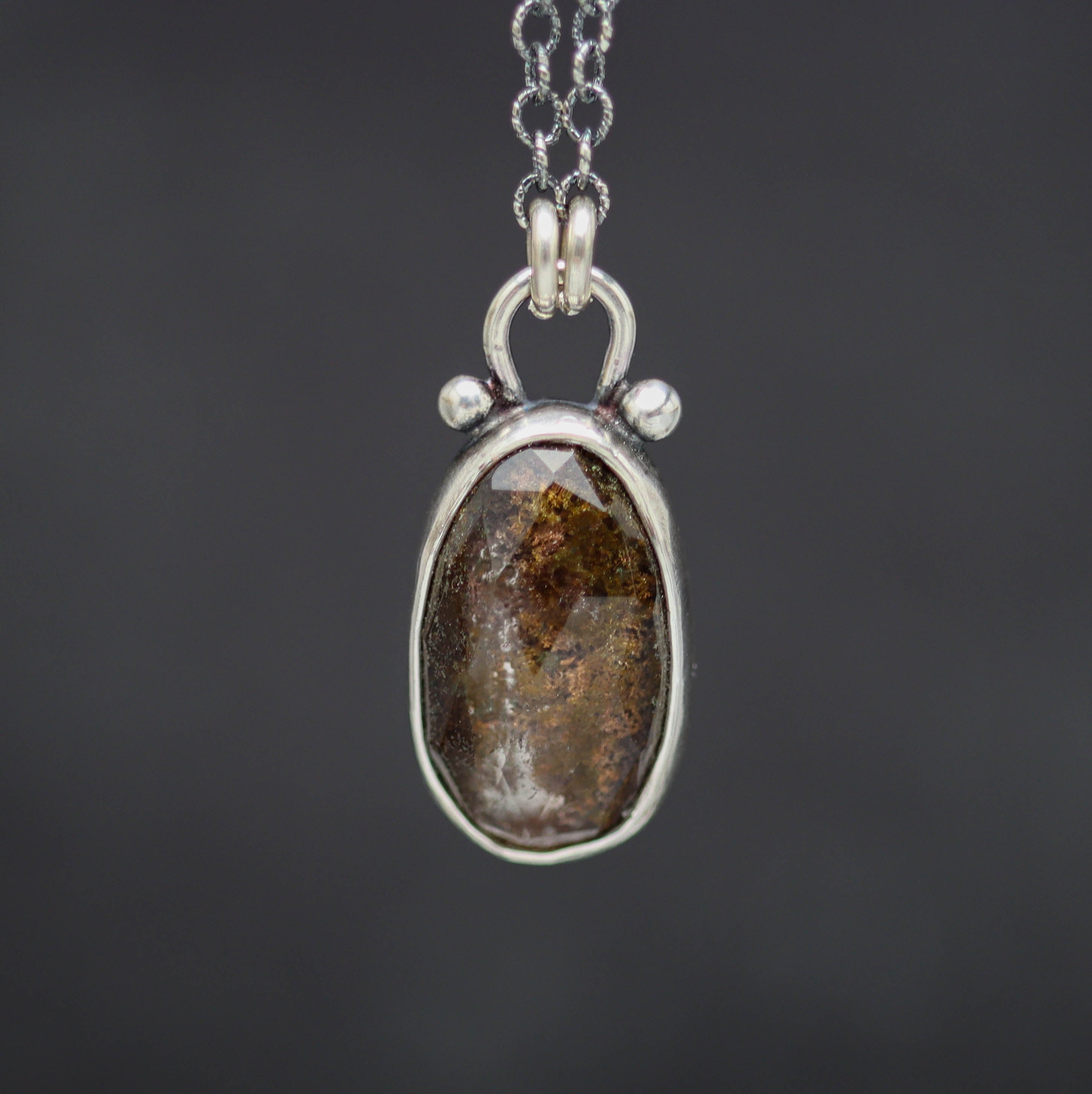 Garden Quartz Petite Pendant Necklace in Sterling Silver
