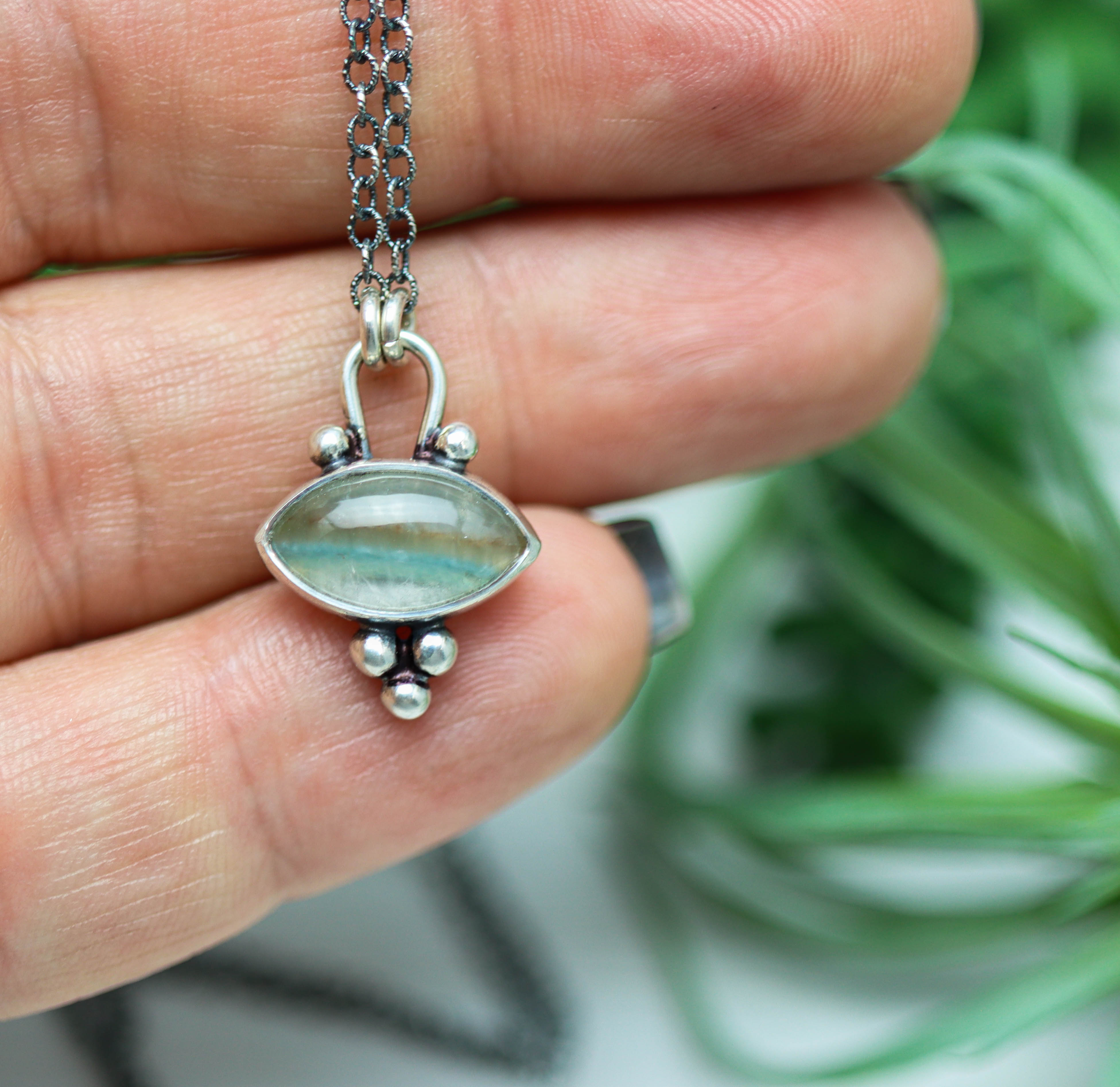 Gilalite Quartz Petite Pendant Necklace in Sterling Silver