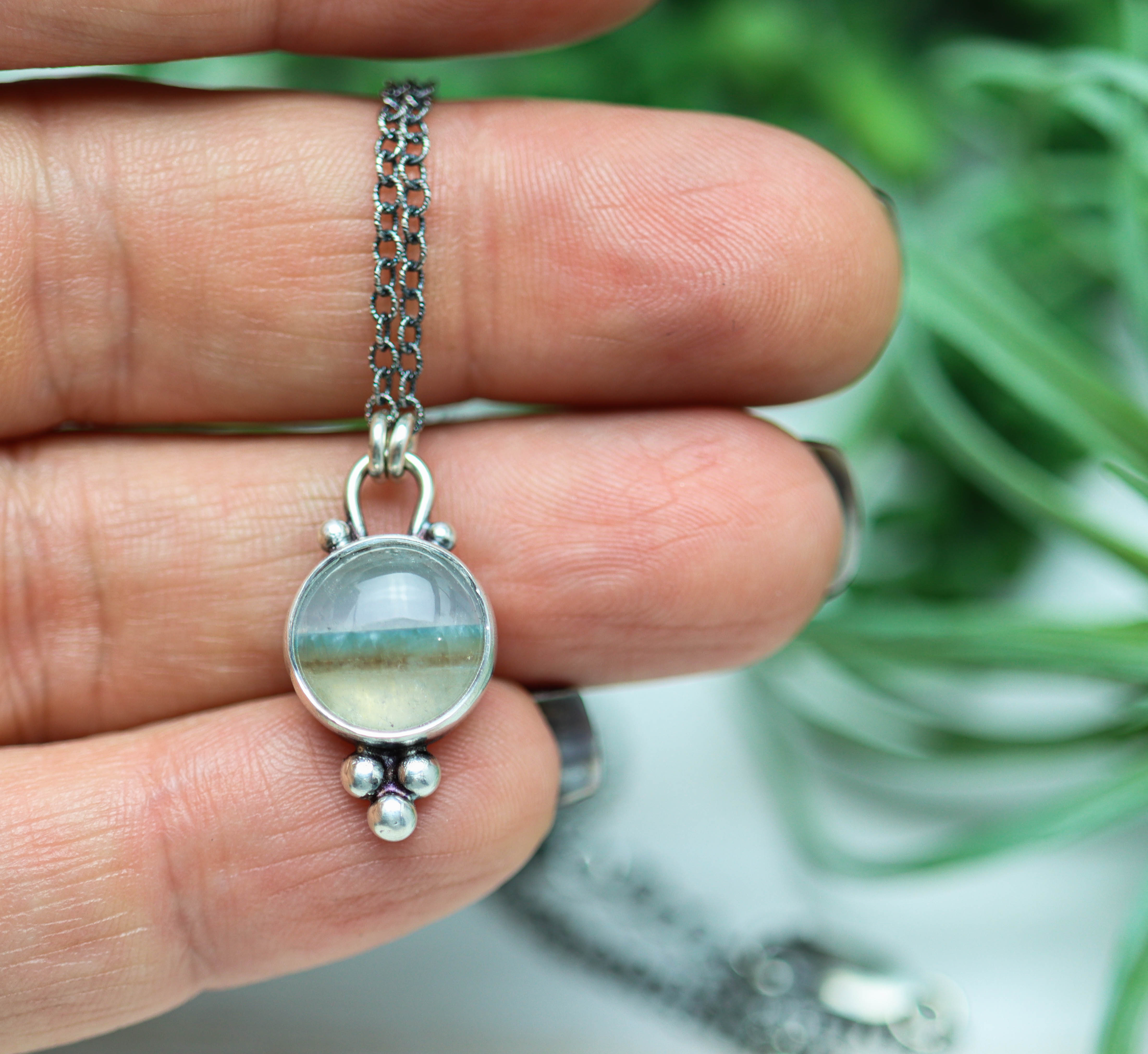 Gilalite Quartz Petite Pendant Necklace Sterling Silver