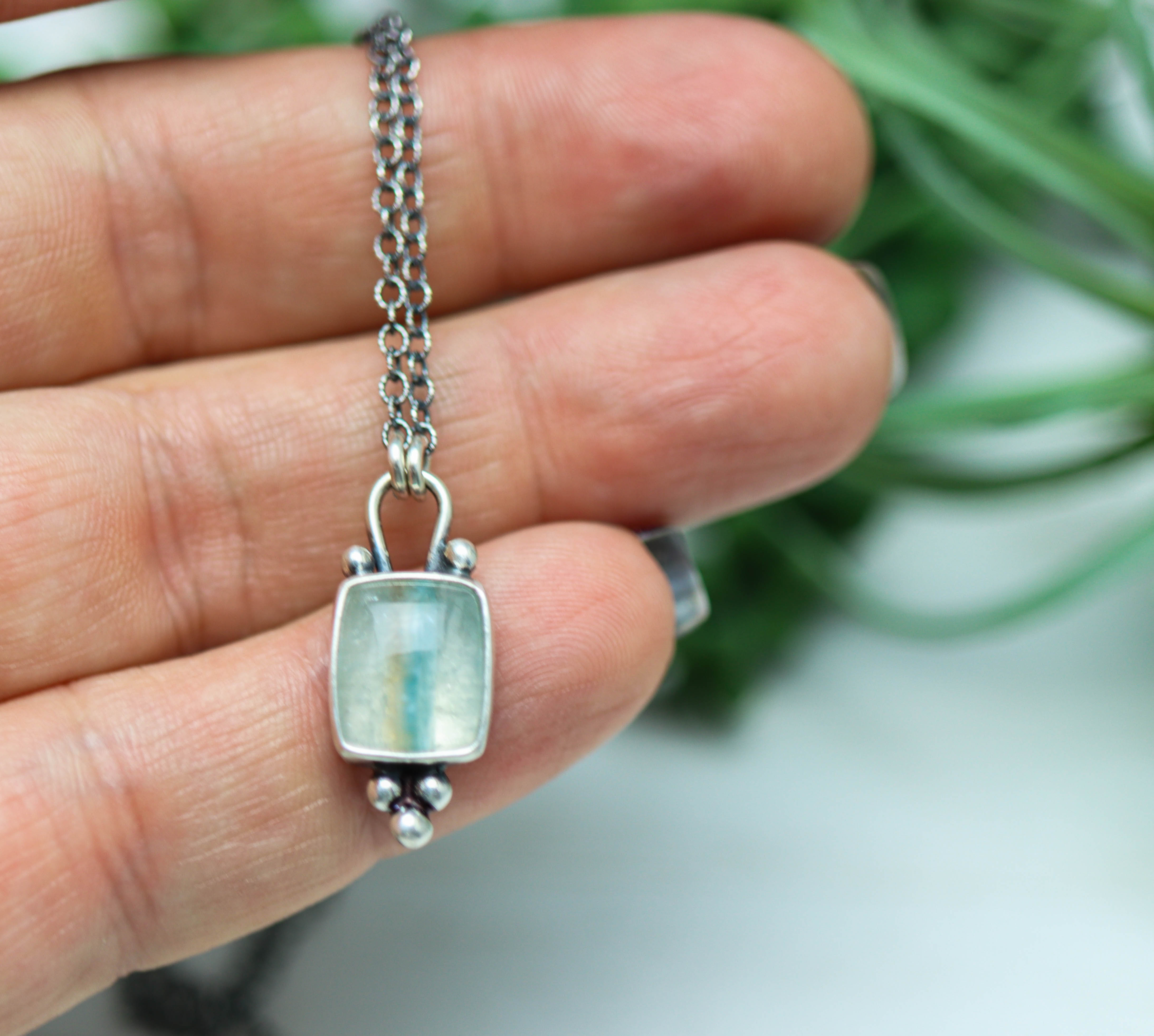 Gilalite Quartz Petite Pendant Necklace in Sterling Silver