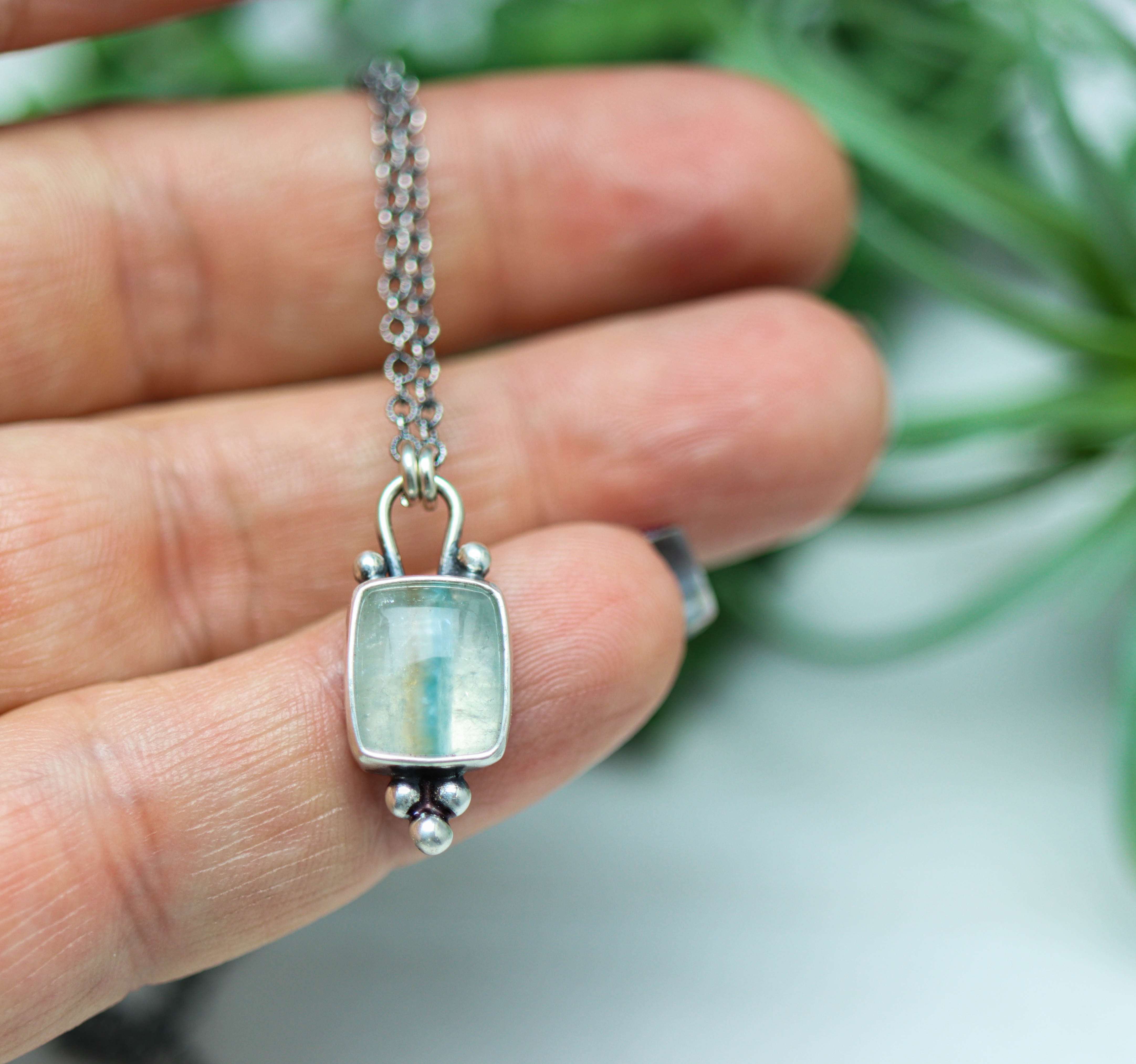 Gilalite Quartz Petite Pendant Necklace in Sterling Silver