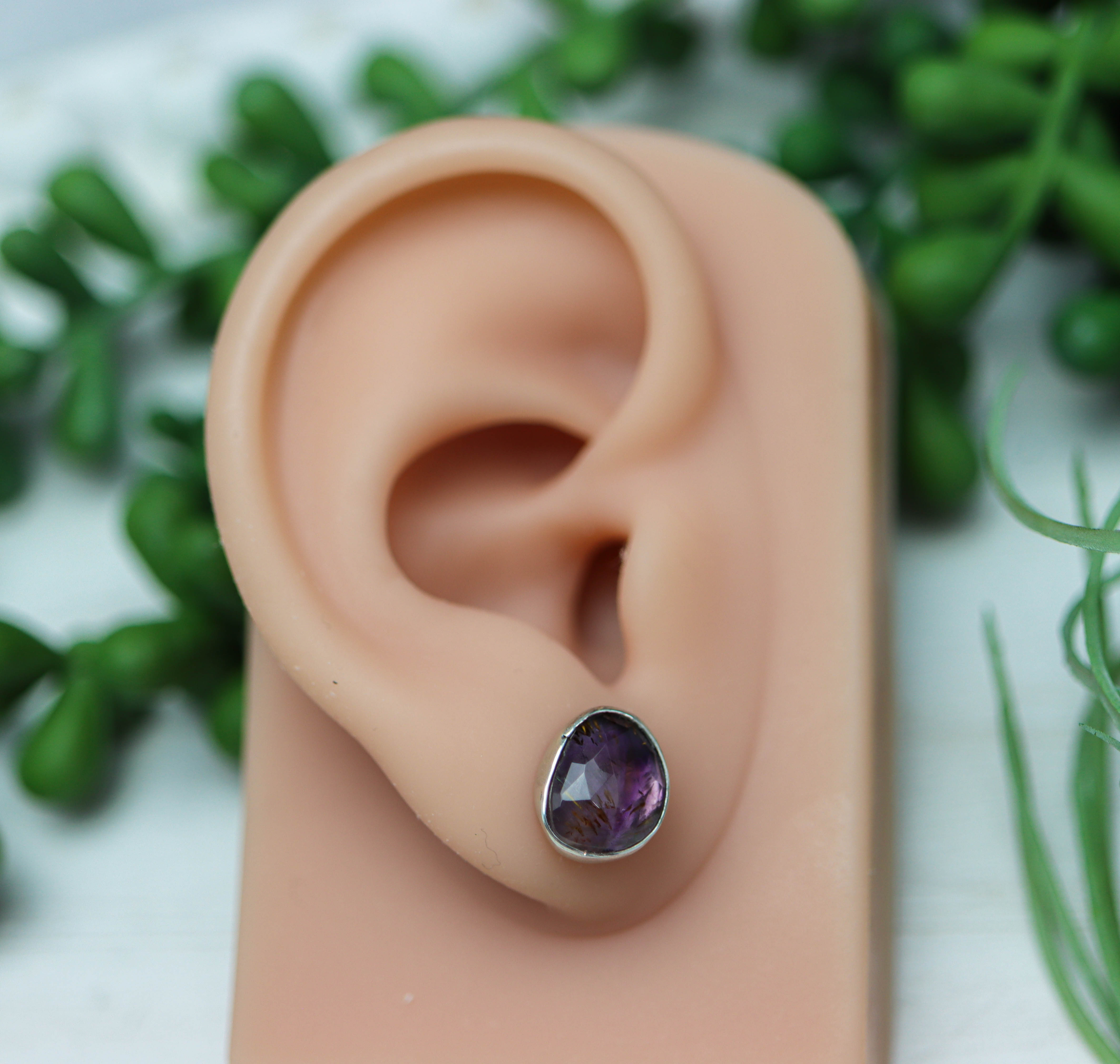 Super Seven Stud Earrings Sterling Silver