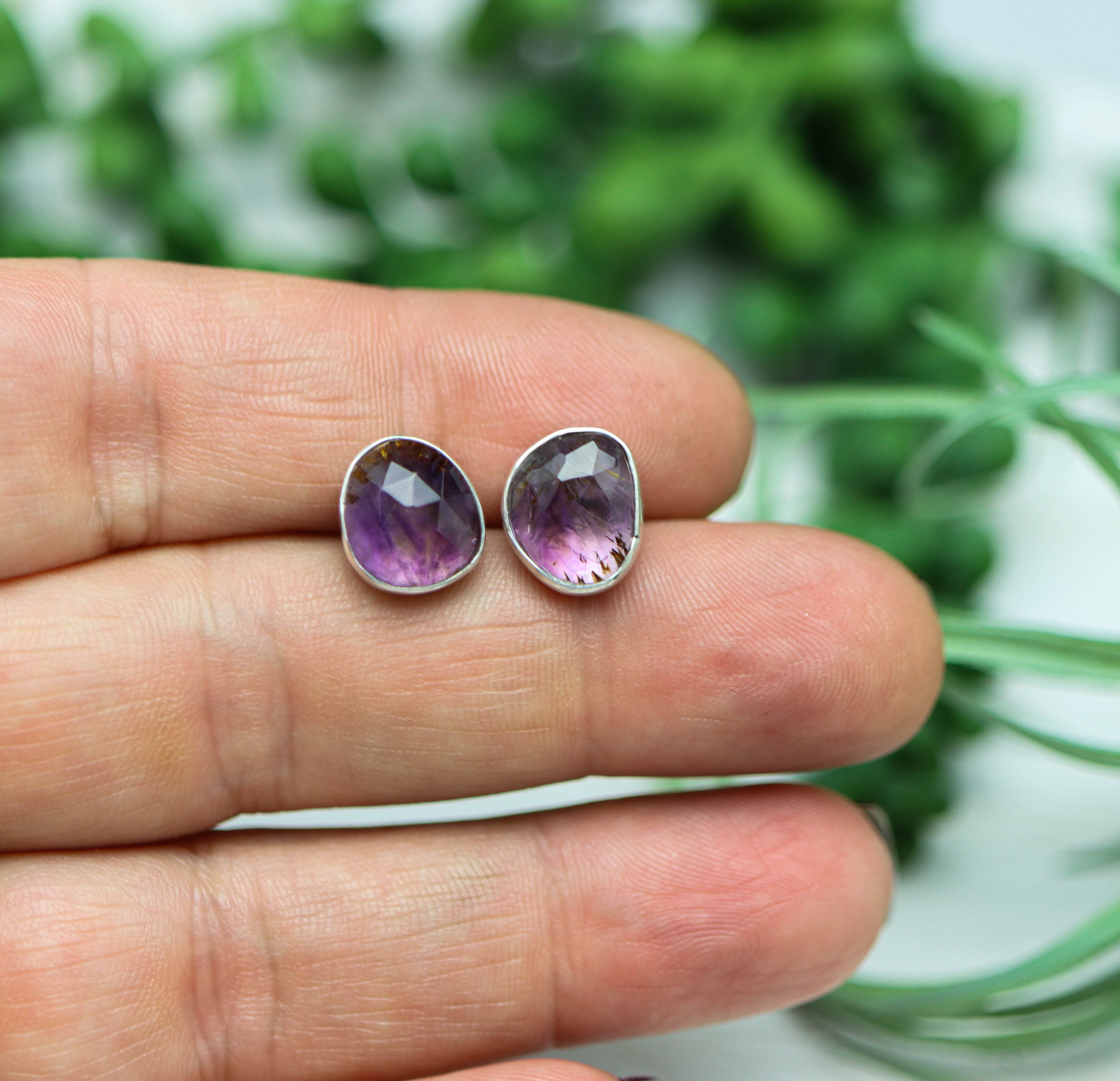 Super Seven Stud Earrings Sterling Silver