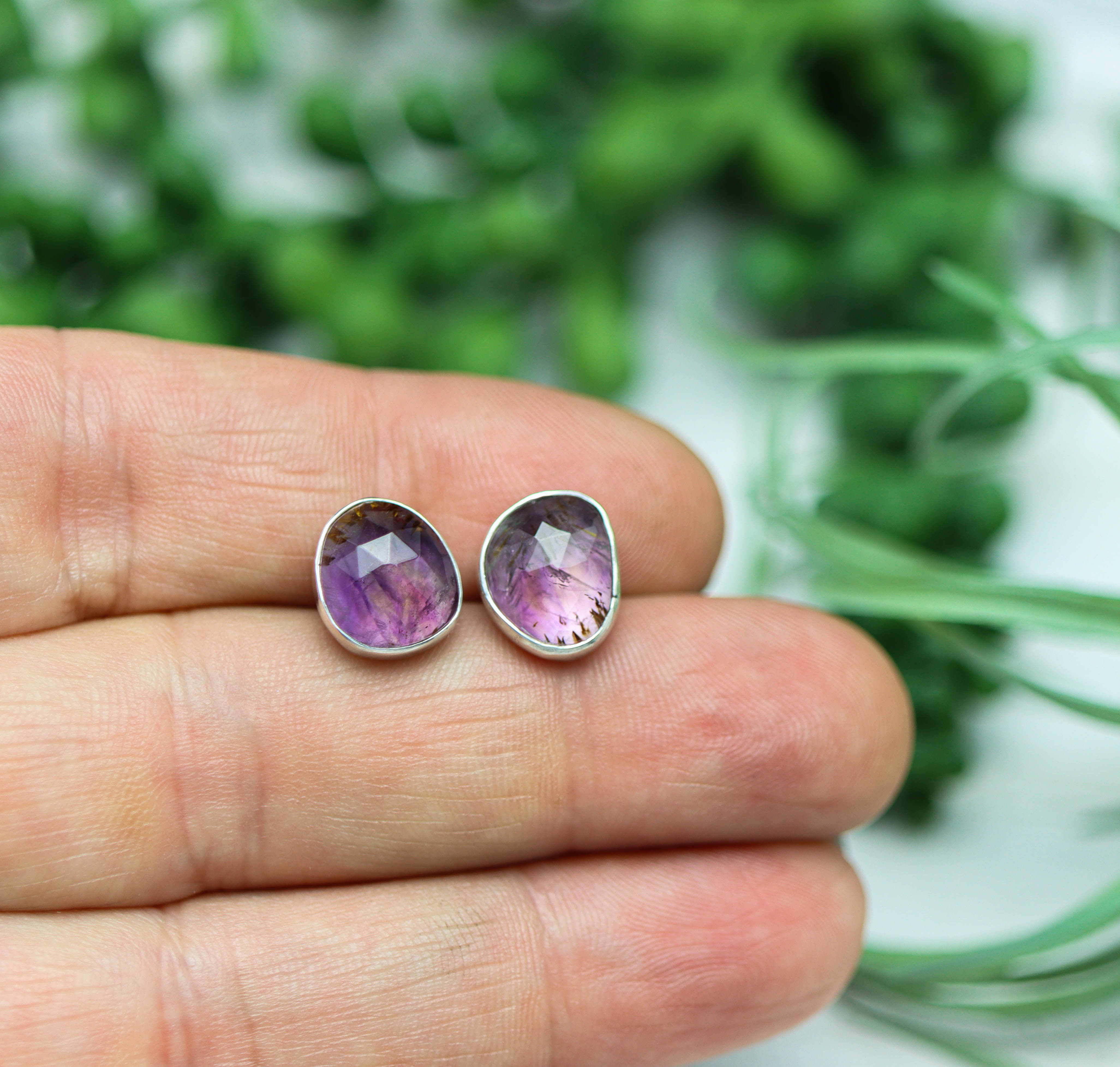 Super Seven Stud Earrings Sterling Silver