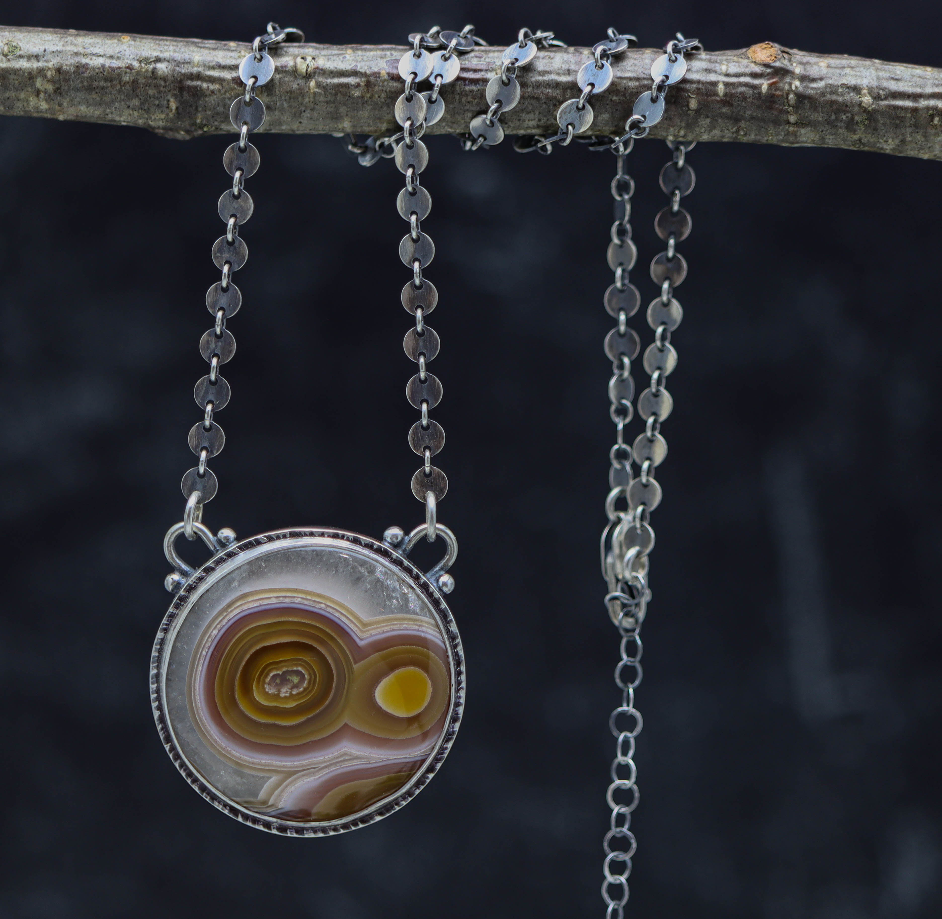 Laguna Agate Statement Necklace Sterling Silver